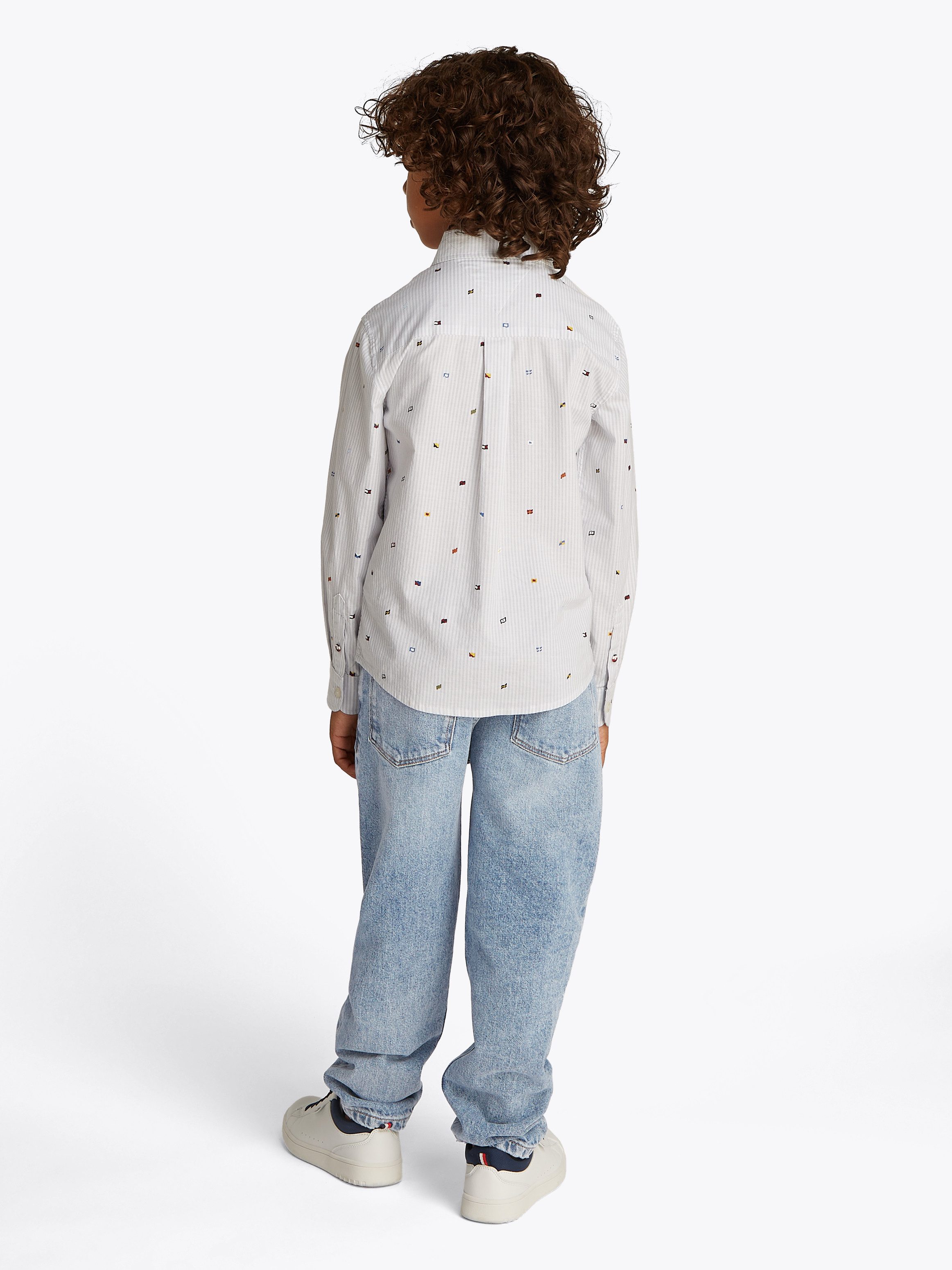 Tommy Hilfiger Straight jeans ARCHIVE BARREL FIT MIDBLUE JEANS in lichtblauwe wassing, met logo-badge