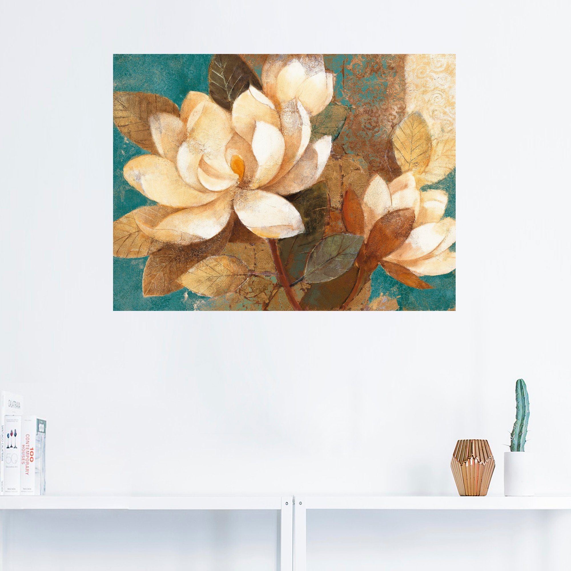 Artland Artprint Turquoise magnolia's als poster, muursticker in verschillende maten