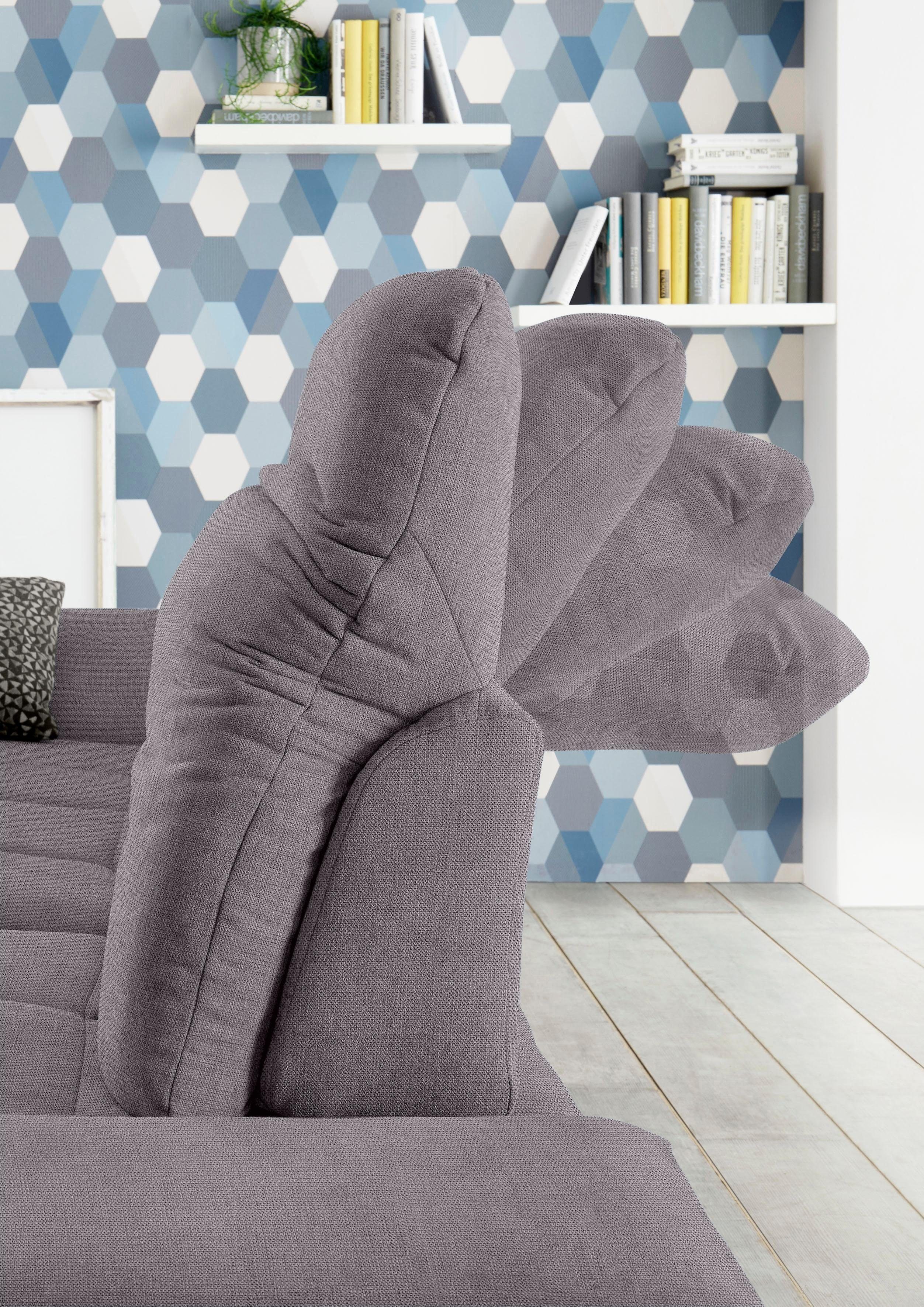 set one by Musterring Hoekbank SO 4100 met comfortabele pocketvering en hoofdeindeverstelling,