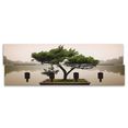 artland kapstok chinese bonsaiboom ruimtebesparende kapstok van hout met 4 haken, geschikt voor kleine, smalle hal, halkapstok groen