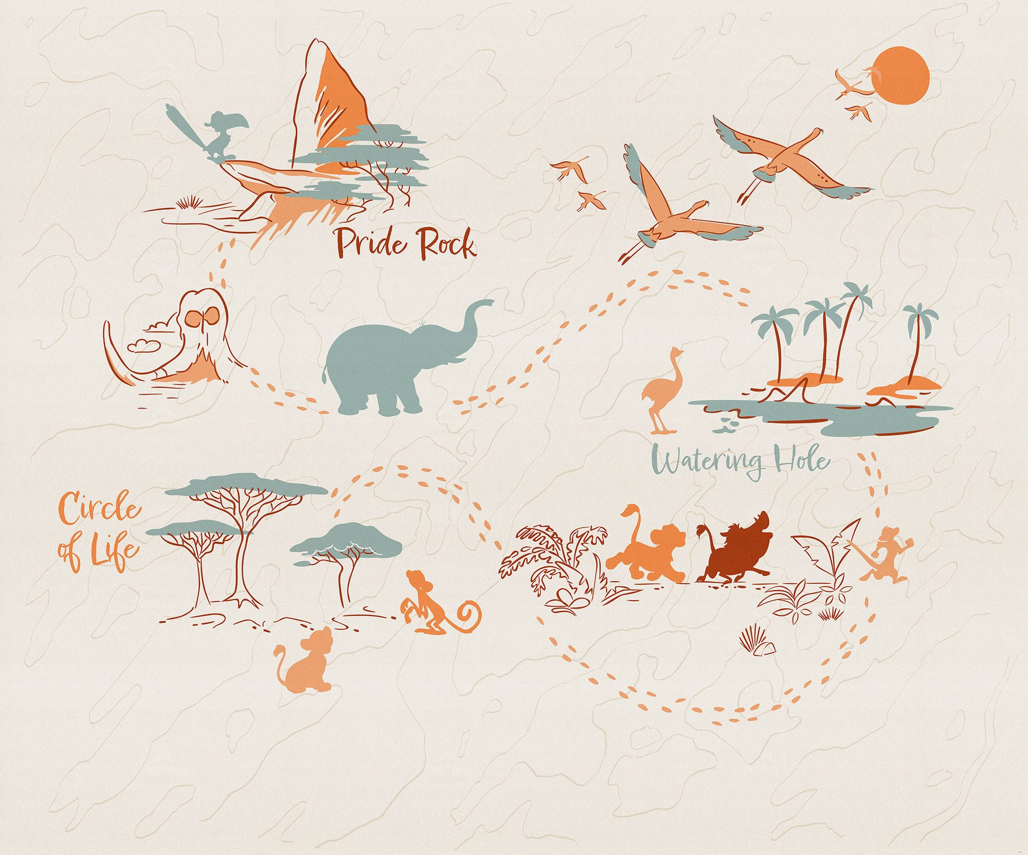 Komar Kinderbehang Disney The Lion King Circle of Life (1 stuk)
