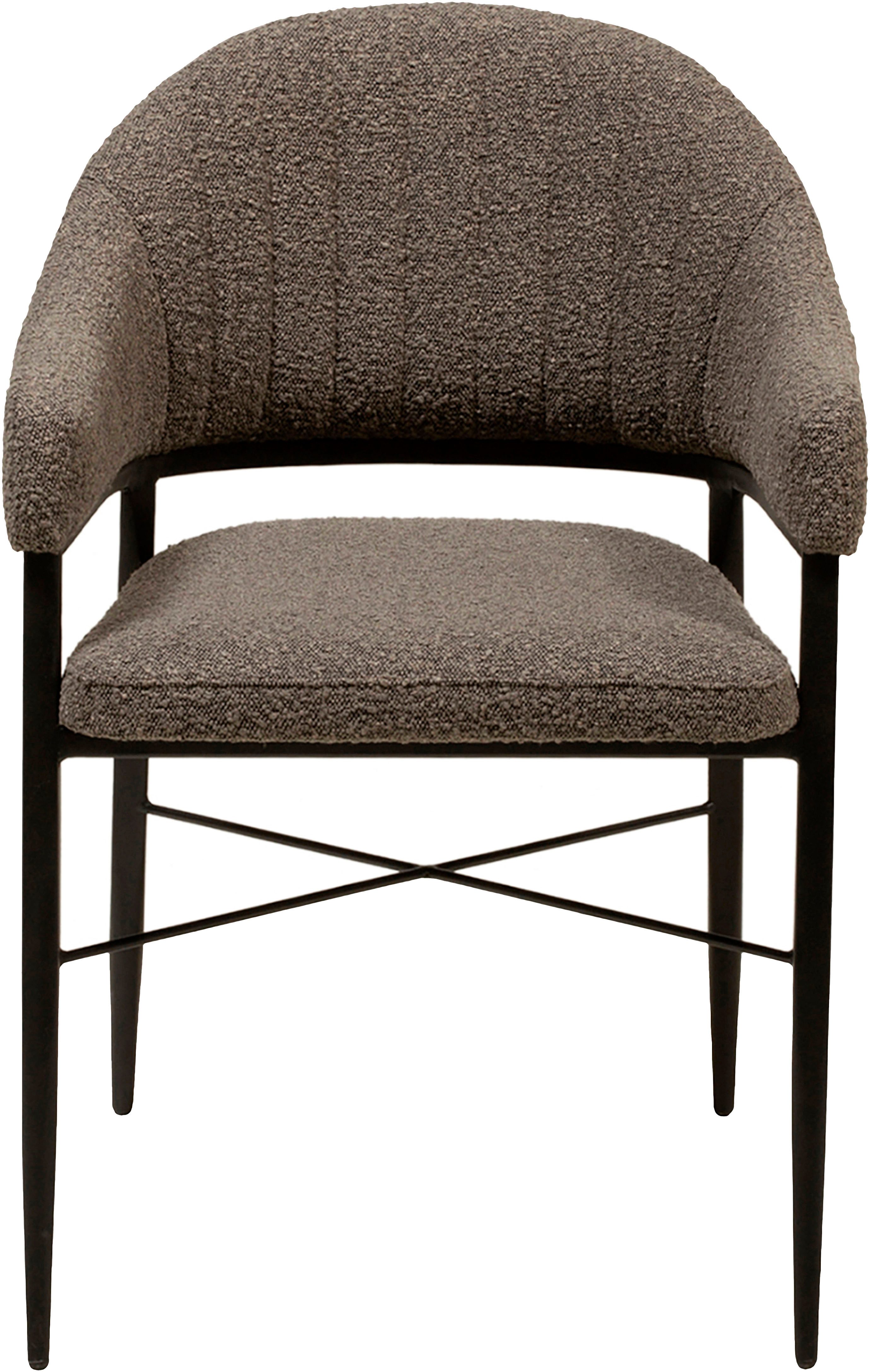 OMG Design Stoel met armleuningen Roma comfortabele eetkamerstoel, gestoffeerde stoel met bouclé bekleding