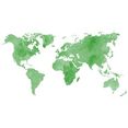 wall-art wandfolie aquarel wereldkaart woonkamer (1 stuk) groen