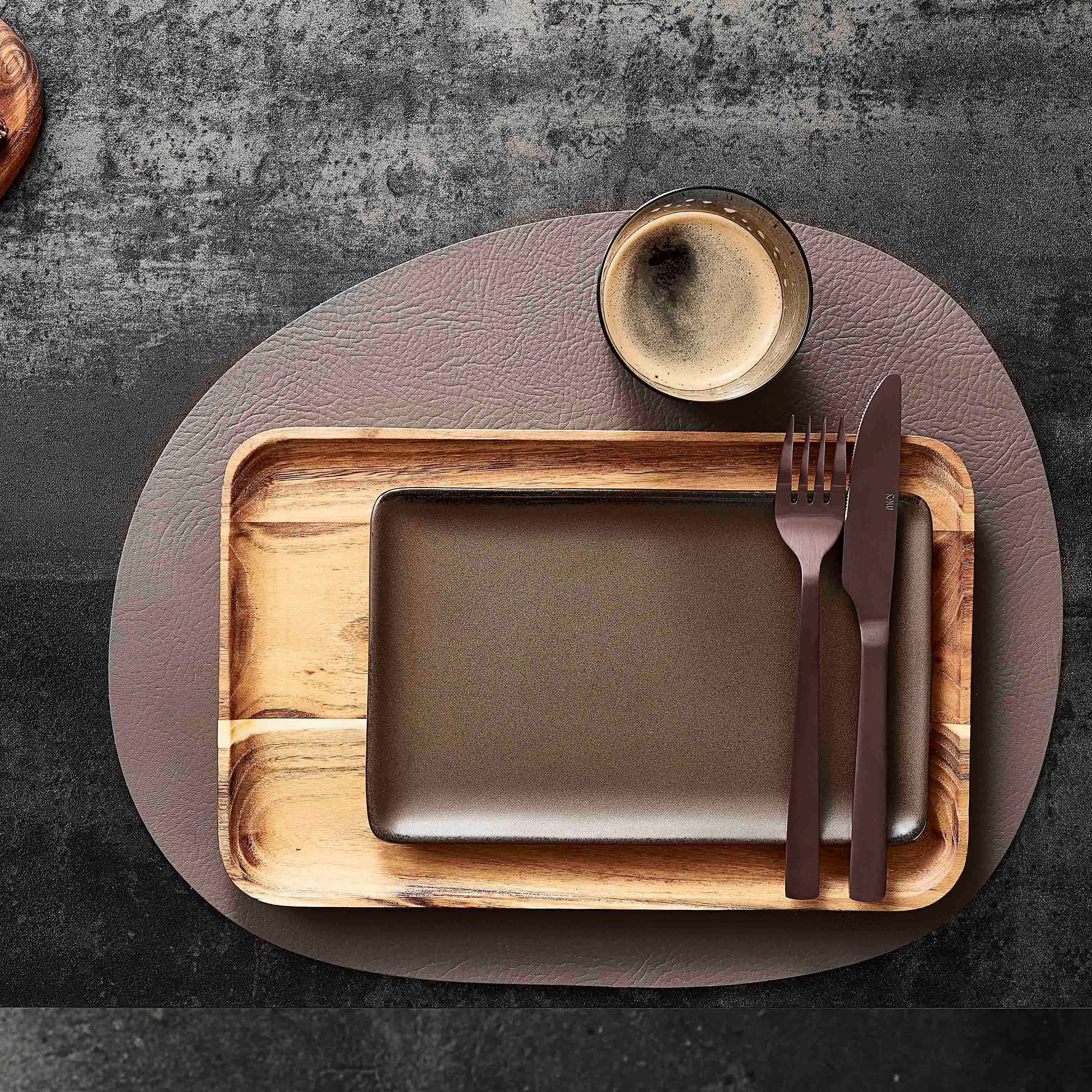 aida RAW Set placemats Buffallo 95% gerecycled leer (set, 4 stuks)