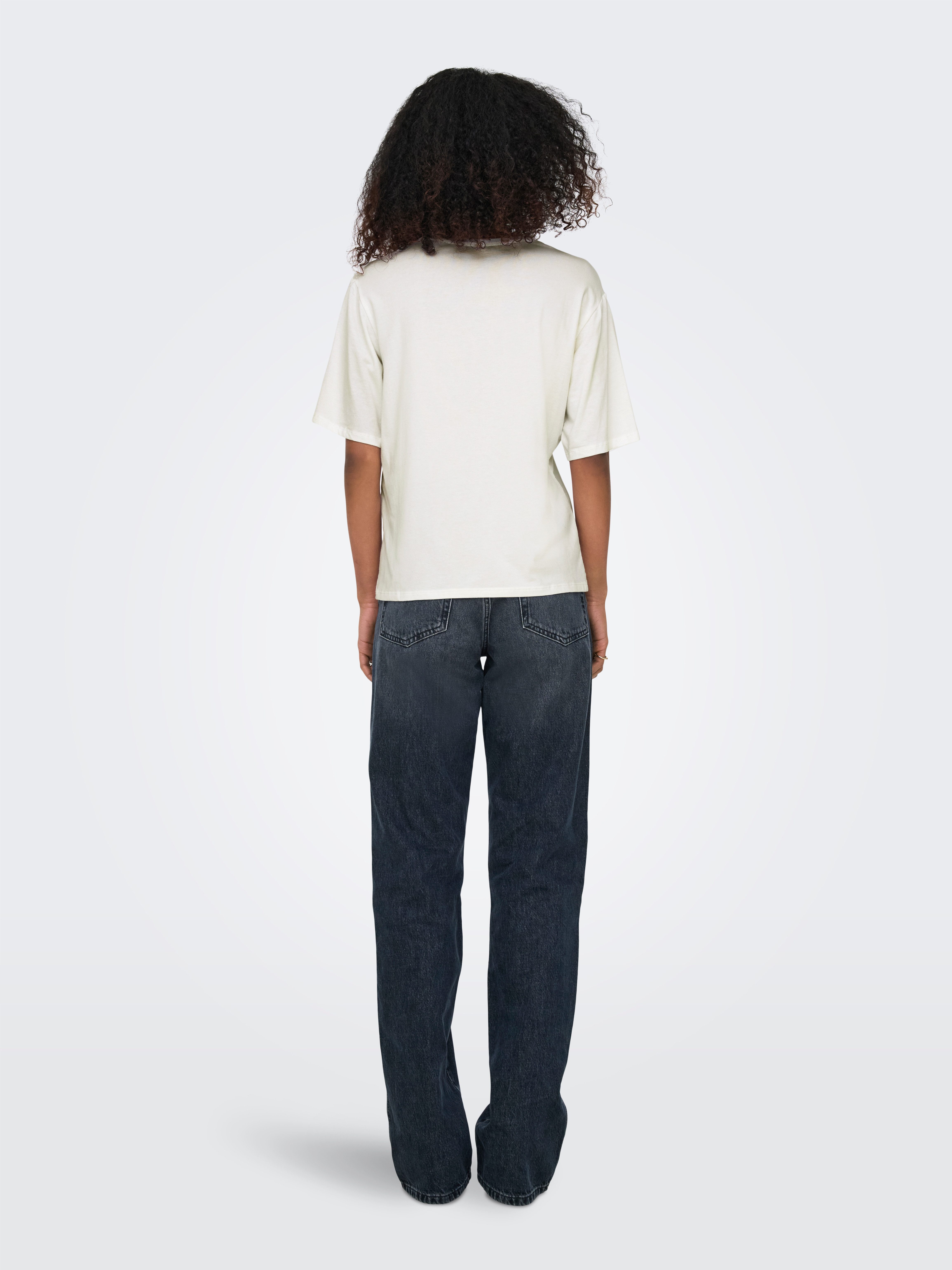 Only Shirt met korte mouwen ONLSANNI S/S STONES TOP BOX JRS