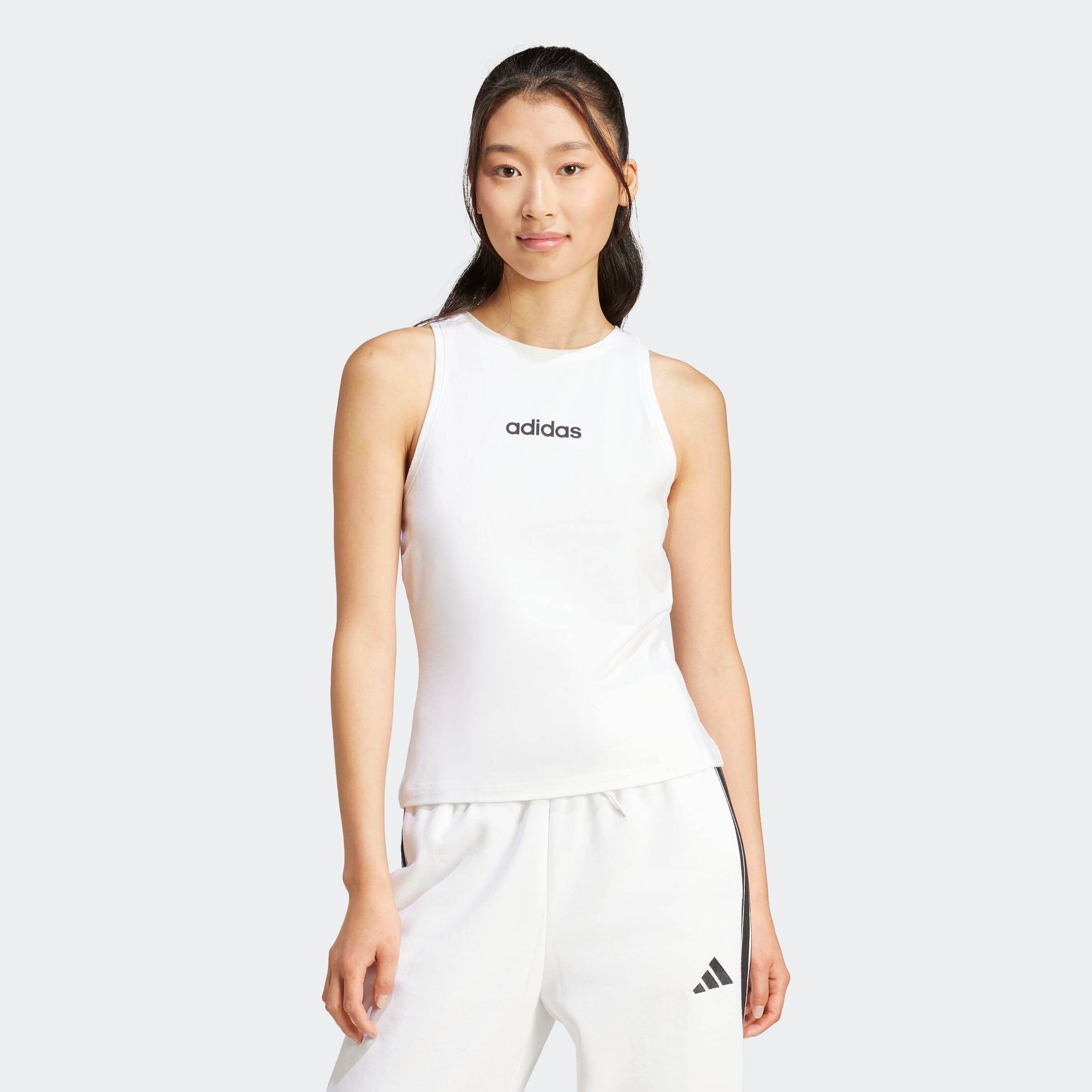 adidas Sportswear Tanktop W LIN SJ TK dames tanktops maat XS wit