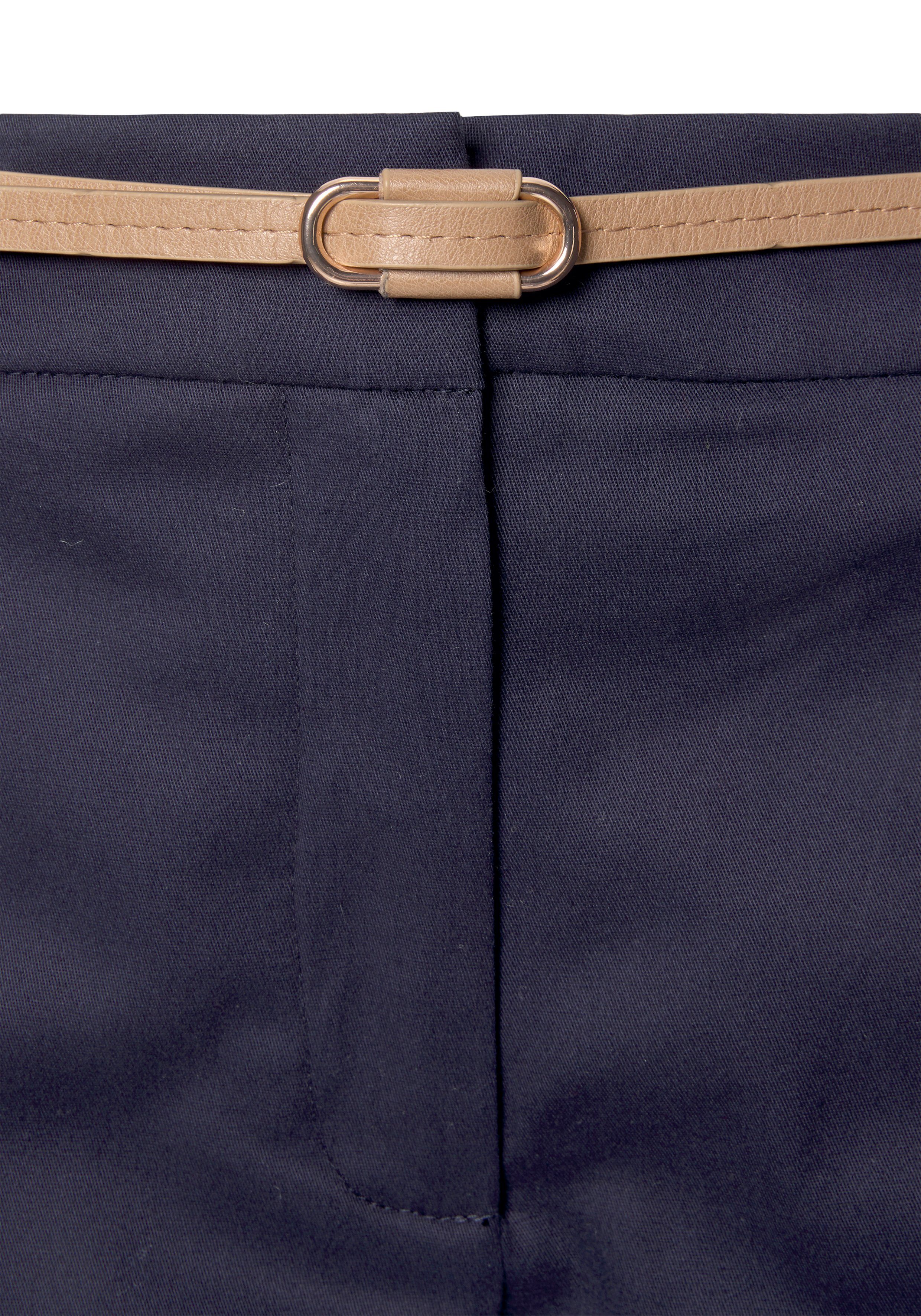 Vivance Chino in klassieke basic pasvorm, stoffen broek, business look (Met riem in leer-look)