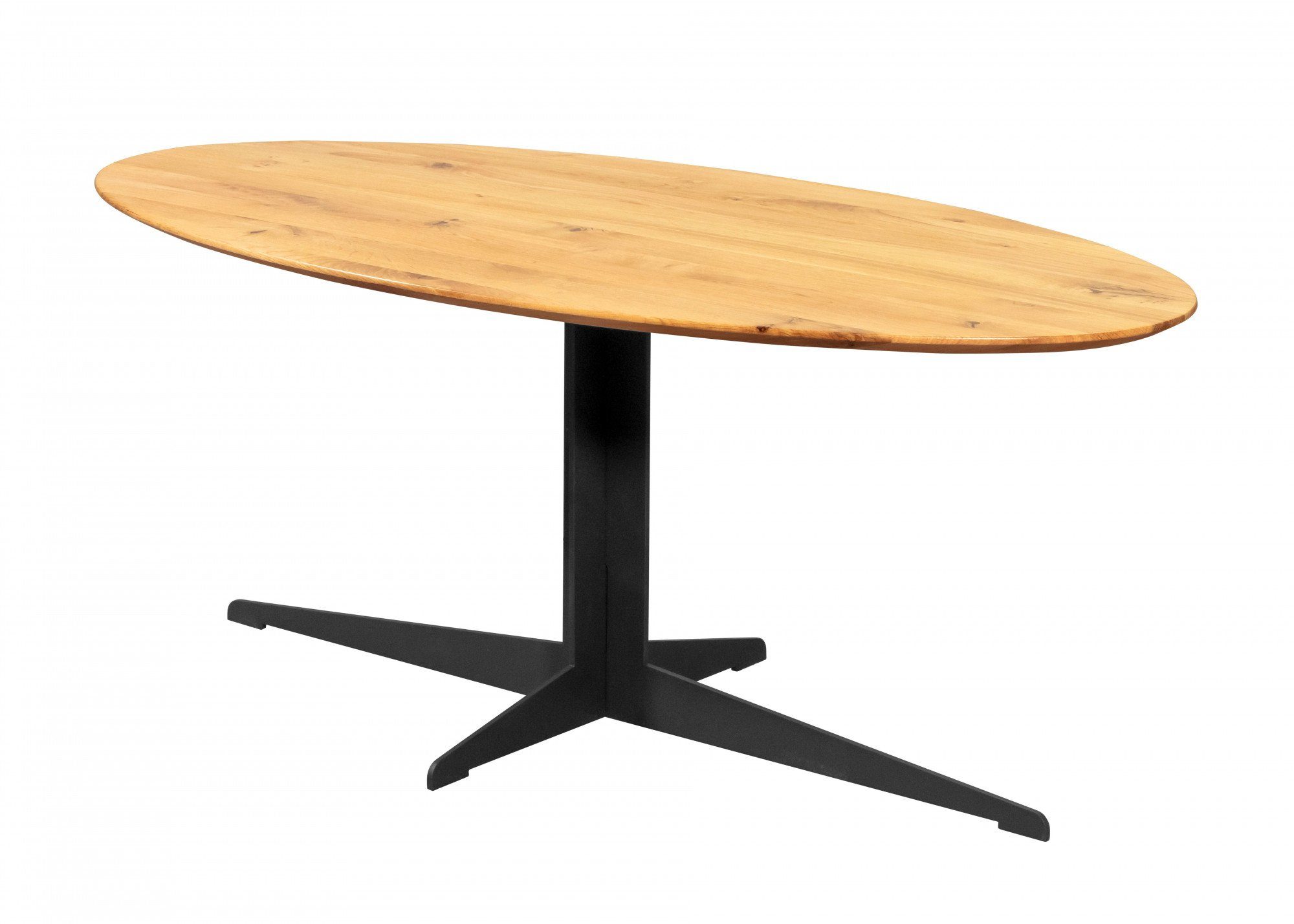 Home affaire Salontafel Eclipse CT Eiken massief houten blad, gepoedercoat metalen frame