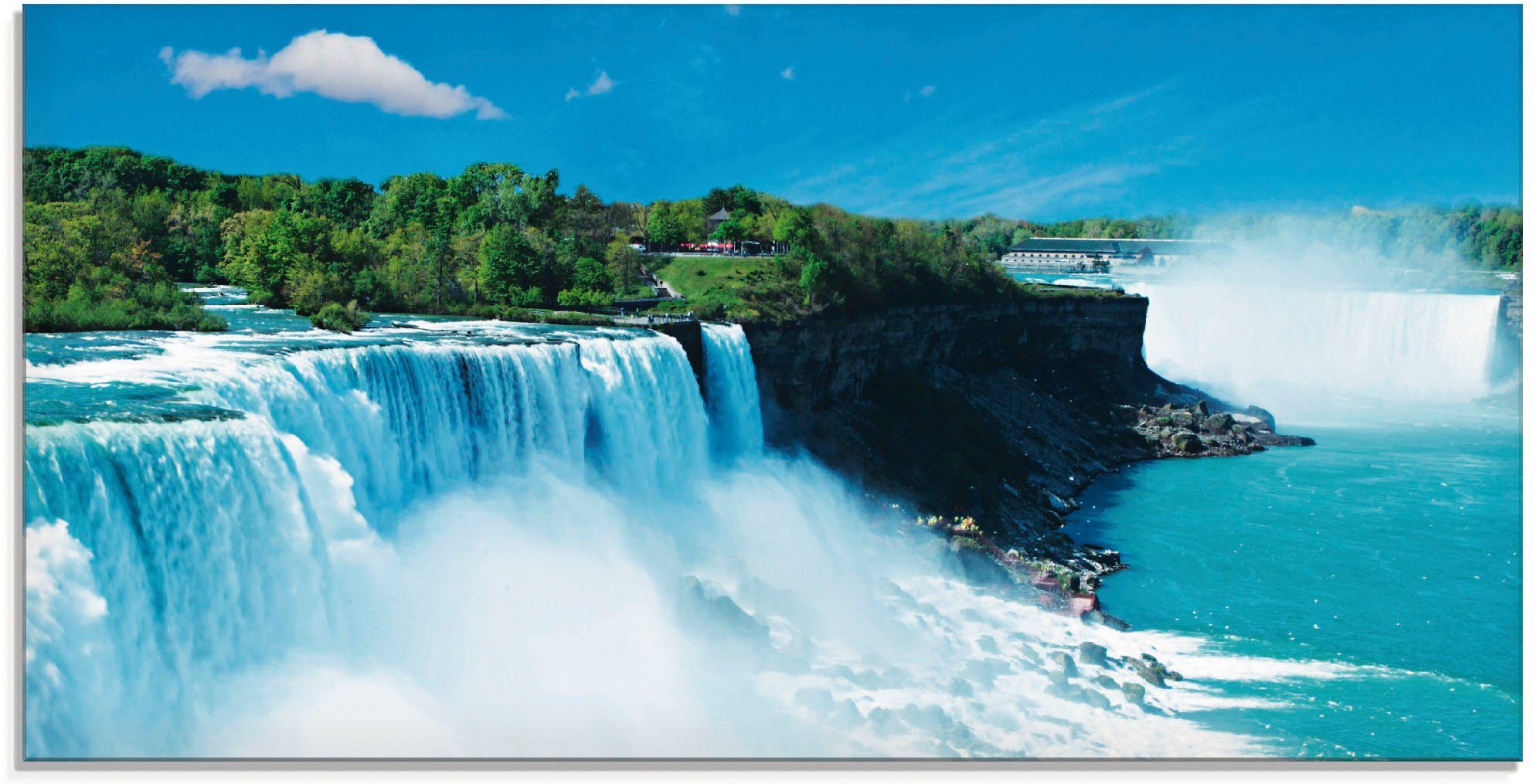 Artland Print op glas Niagara in verschillende maten glazen artprint maat 100 cm x 50 cm blauw