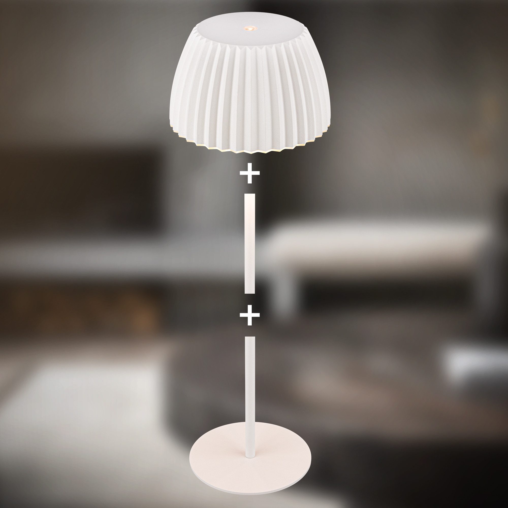 Briloner Leuchten Led-tafellamp Accu LED tafellamp, wit