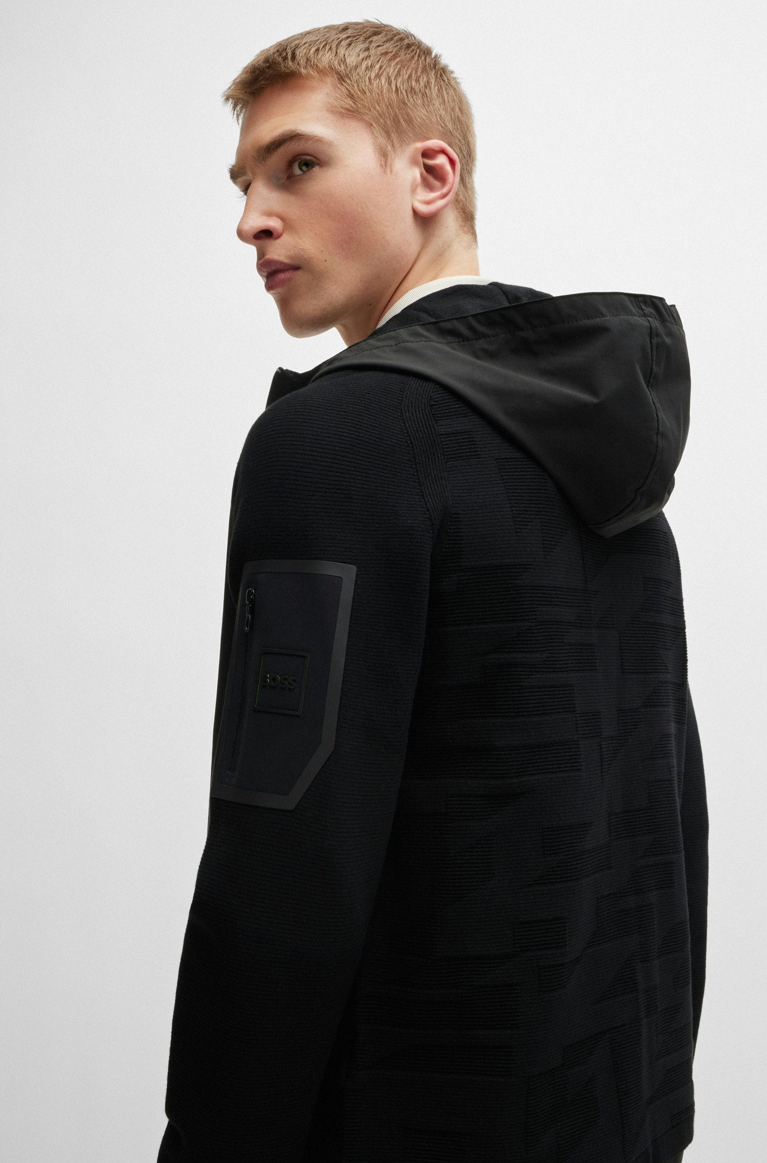 BOSS GREEN Outdoorjack Modak met contrasterende armzak