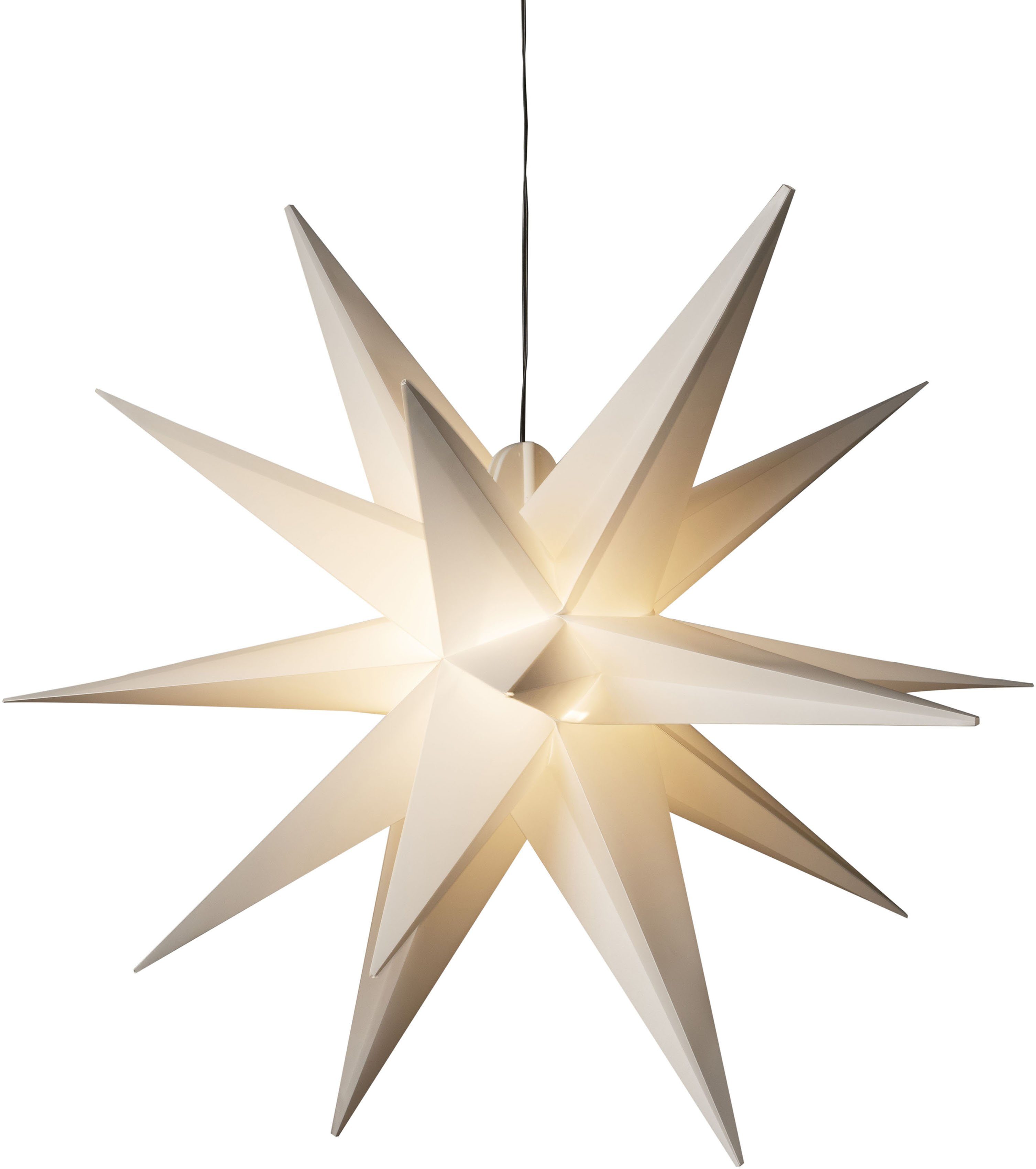 KONSTSMIDE Sierverlichting Kerstversiering buiten Witte 3D plastic ster, incl. lampen (1 stuk)