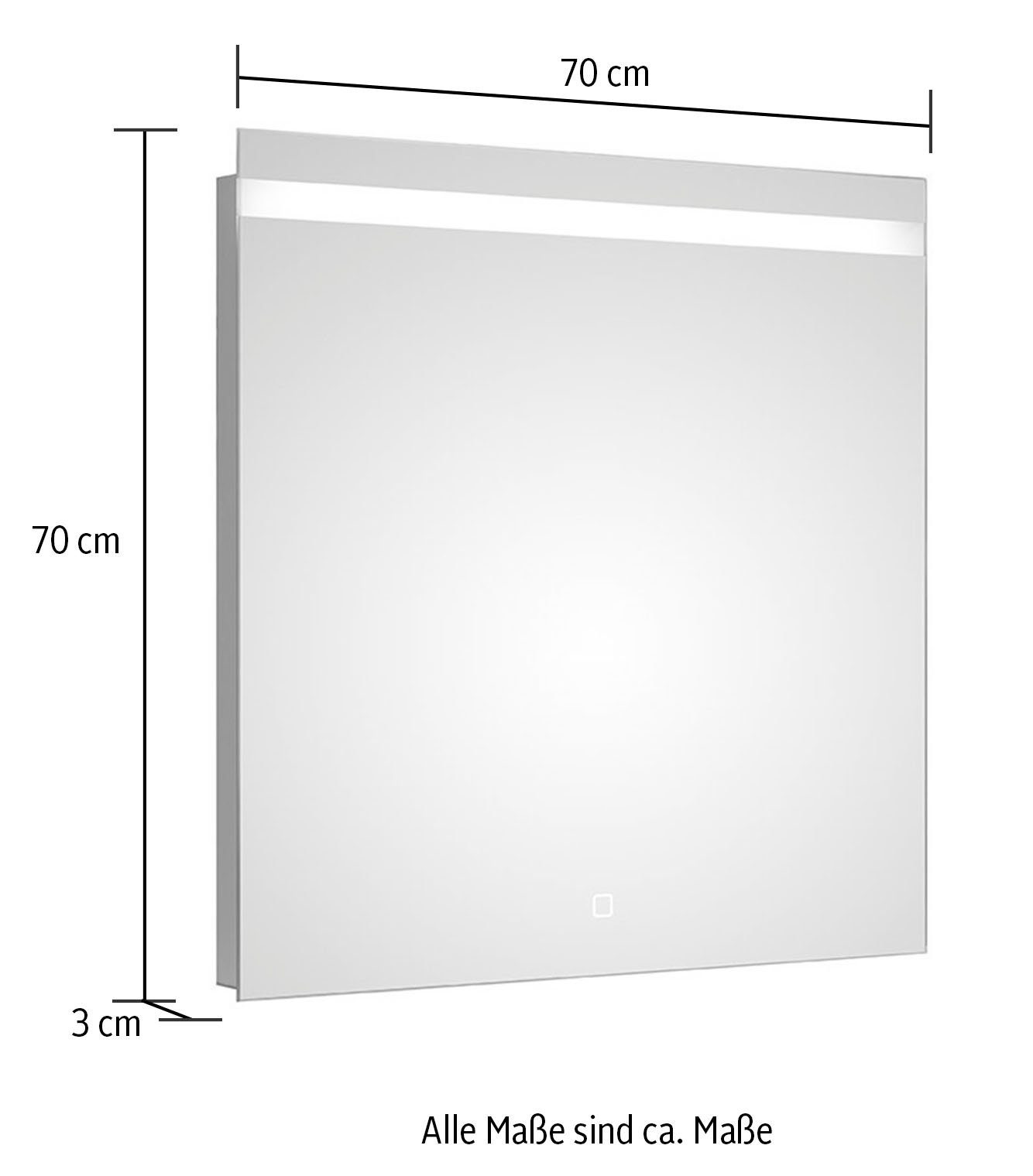 Saphir Badkamerserie Quickset 2-delig, keramieken opzetwasbak met led-spiegel Wastafelmeubel 73 cm breed, inclusief deurdemper, 2 laden (5-delig)