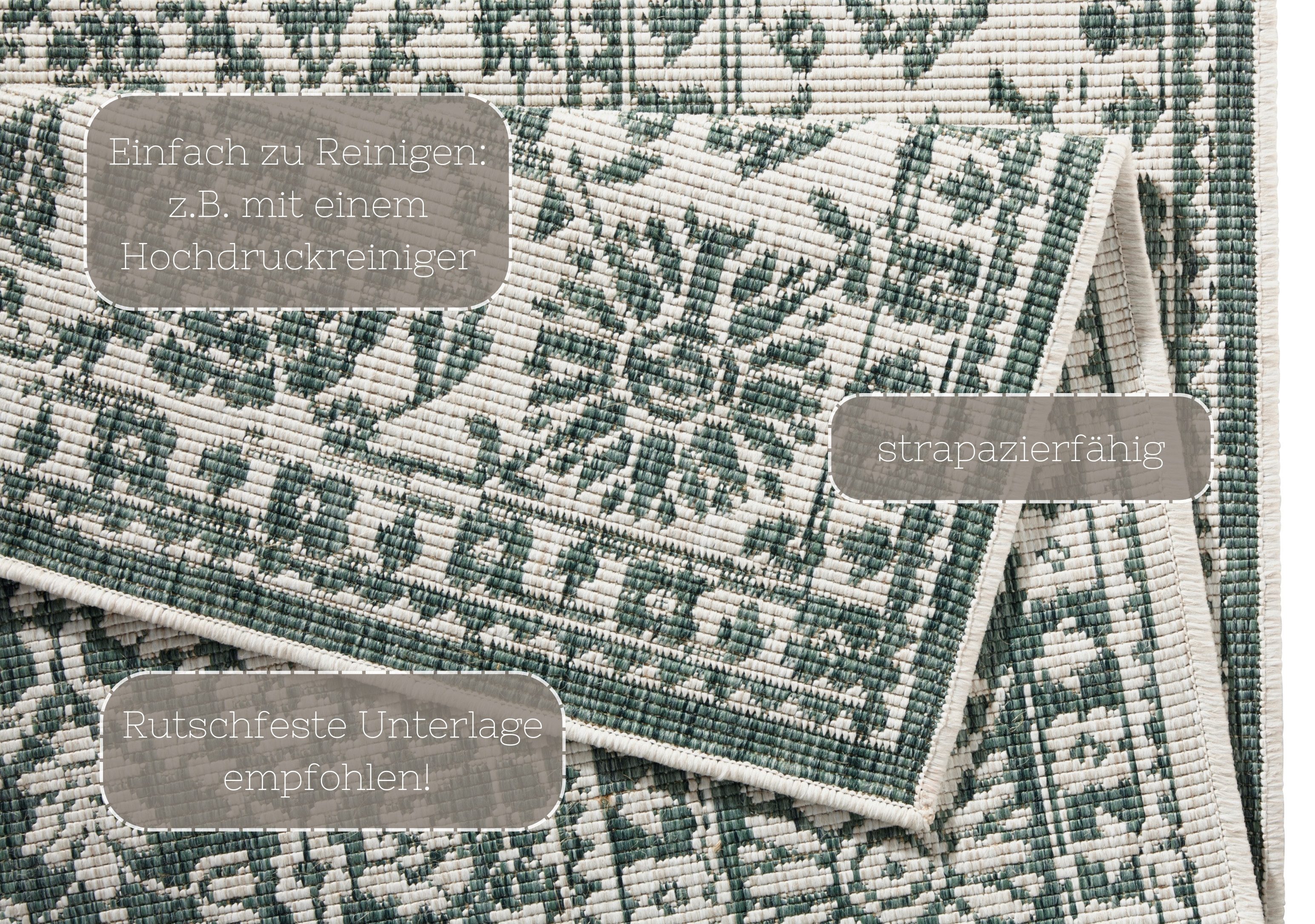 NORTHRUGS Vloerkleed Curacao Binnen- en buitengebruik, loper, weerbestendig, balkon, woonkamer, waterbestendig