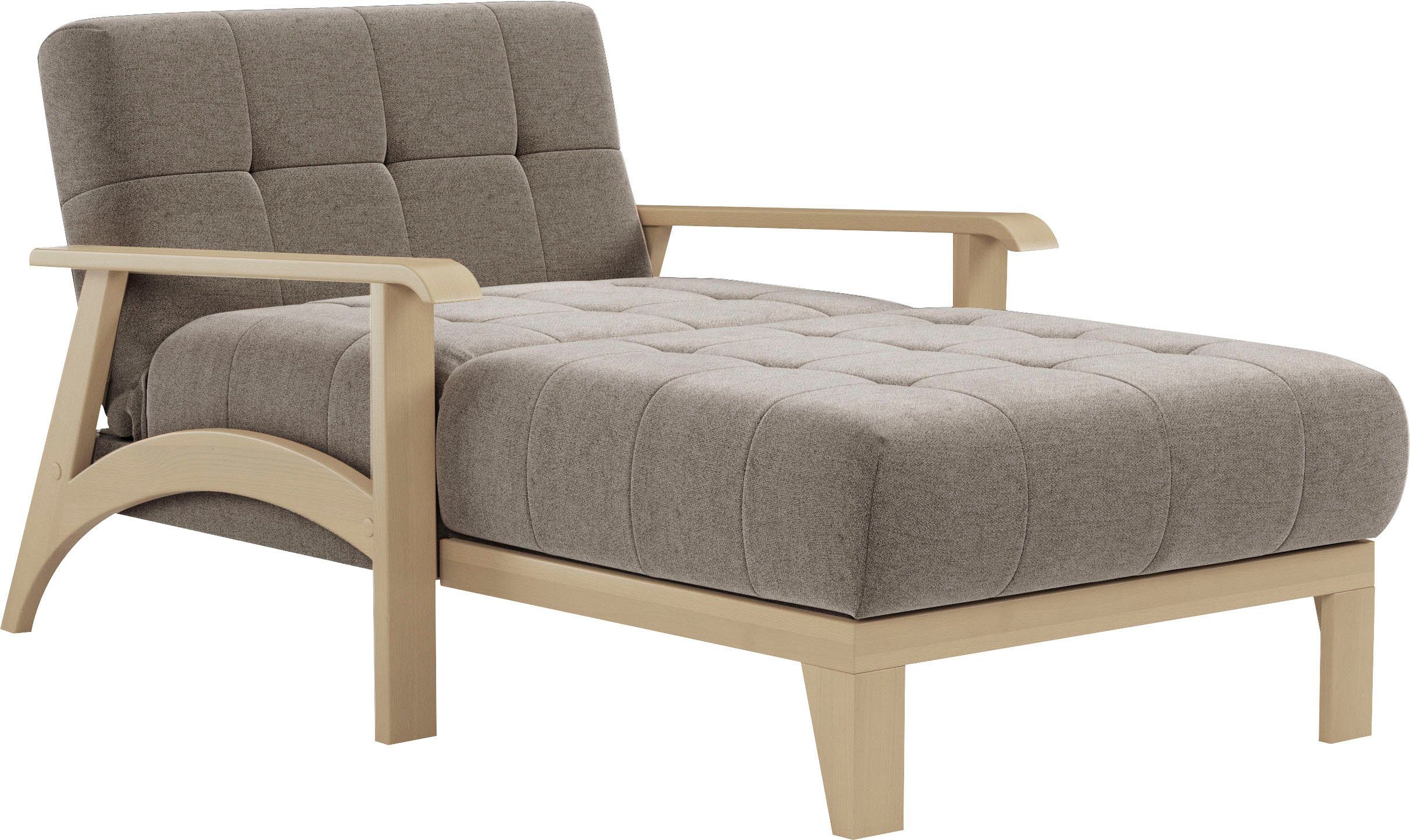 sit&more Récamier Billund Armleuningen van natuurlijk beukenhout, verschillende bekledingen en kleuren