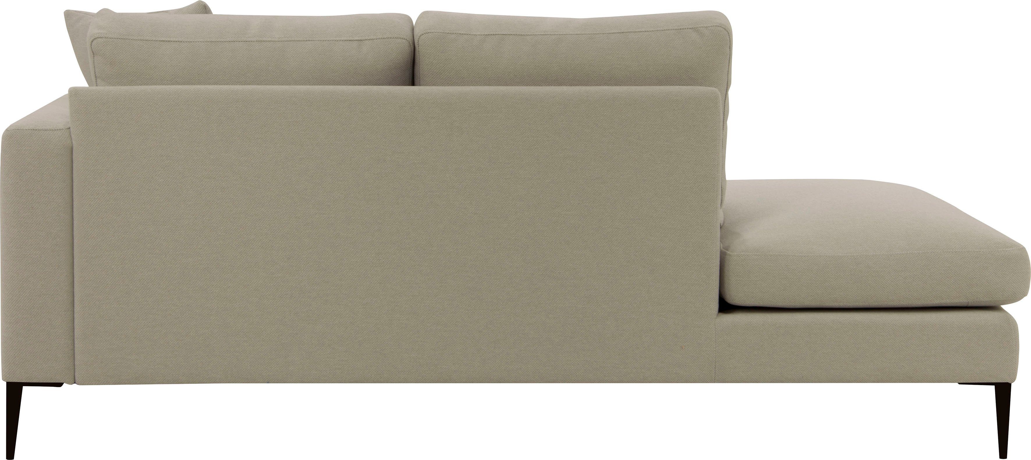 Leonique Récamier Cozy chaise longue, afmetingen B/D/H: 195/97/80 cm met los kussen en metalen poten, armleuning naar keuze links of rechts