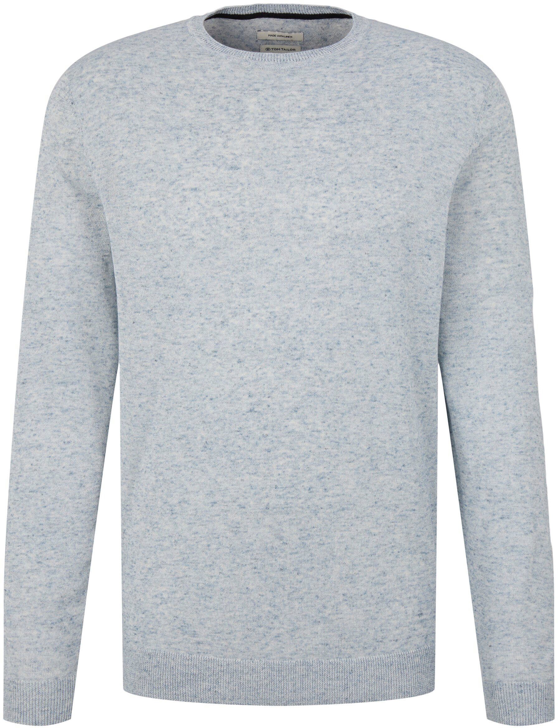 Tom Tailor Gebreide trui lichtgrijs geruite print casual uitstraling Mode Sweaters Gebreide truien 
