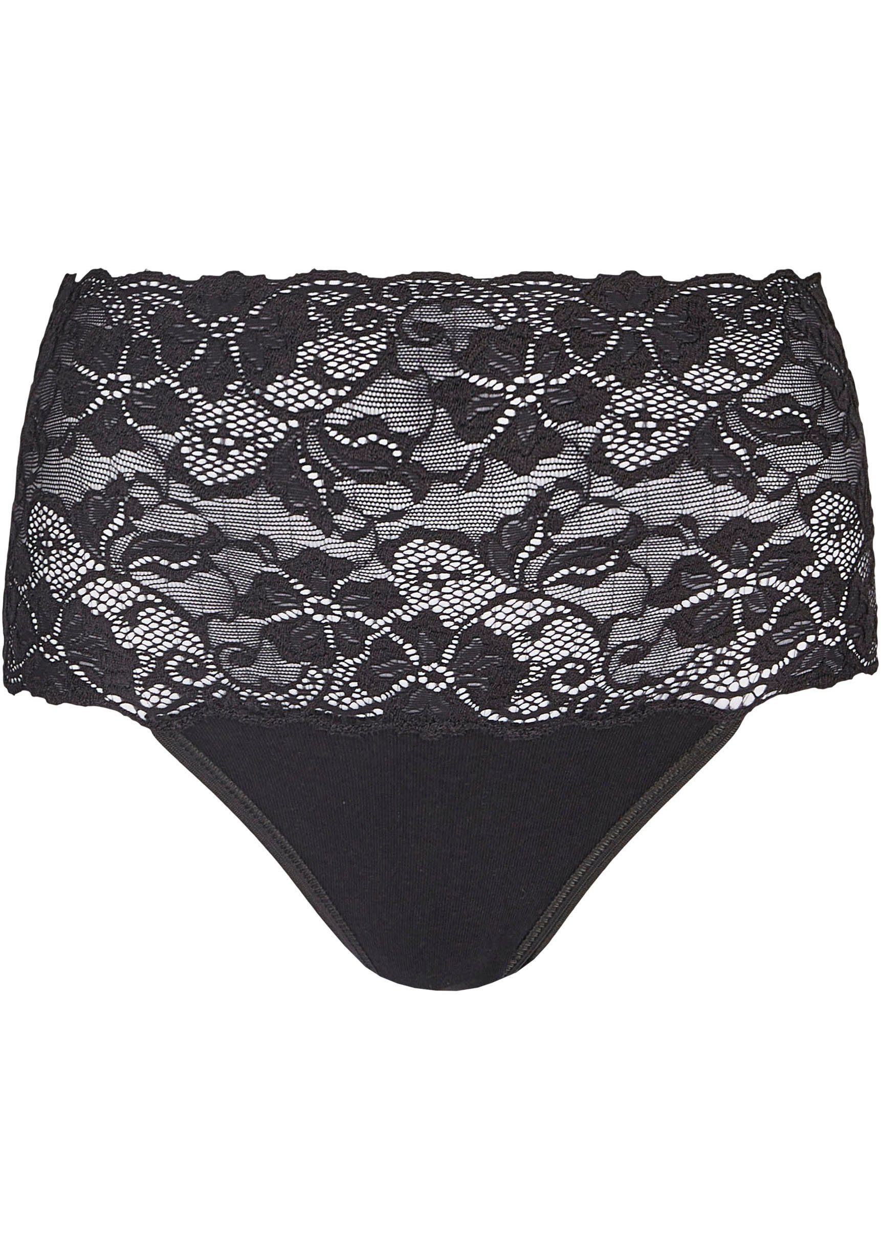 Nina Von C. Tailleslip "Fine Cotton" met zachte, brede kantband (2 stuks, Set van 2)