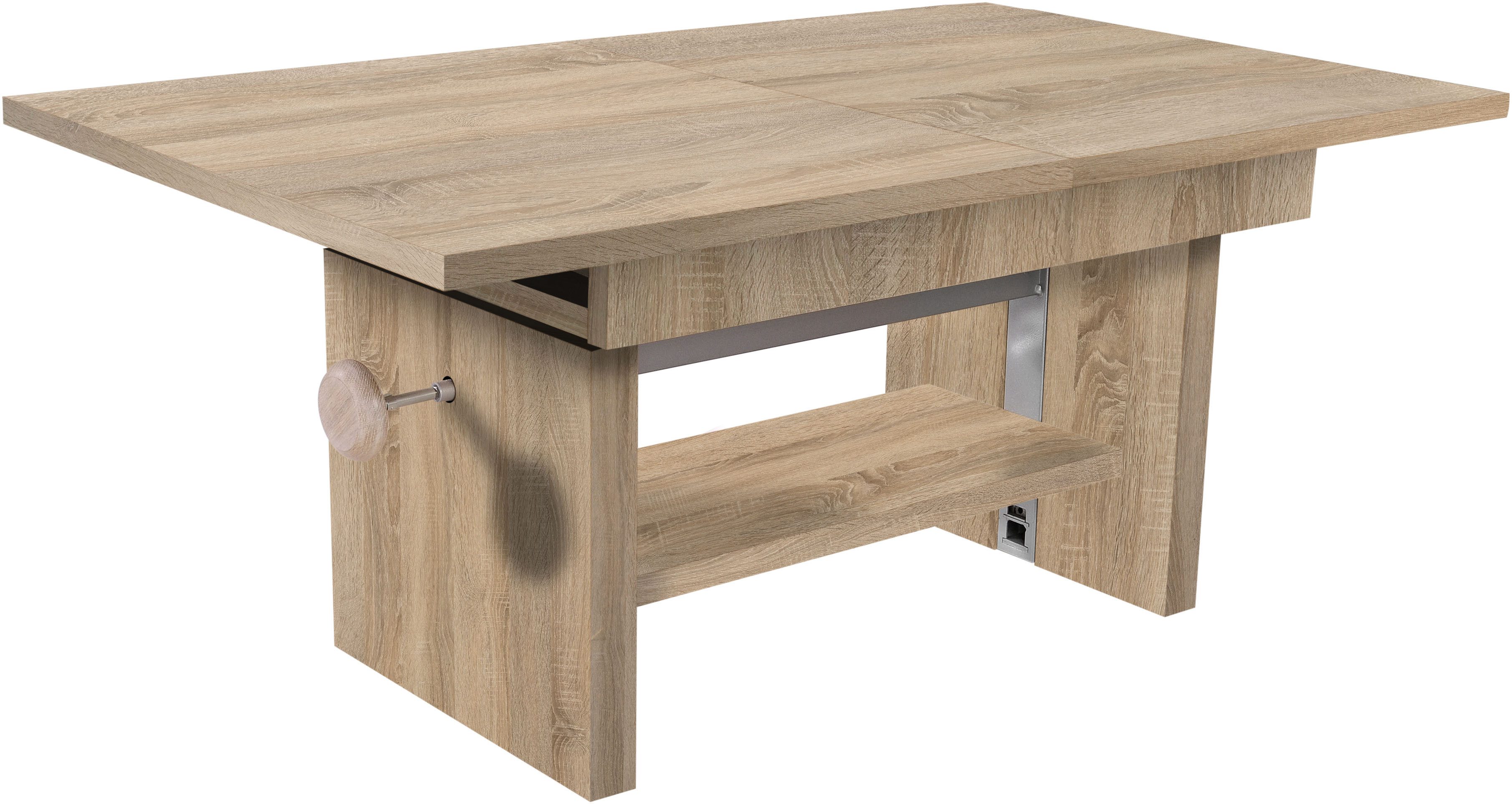 Stolkom Salontafel Event hoogte verstelbaar, uitschuifbaar, BxHxD 110-150x48-63x65 cm Hoogte verstelbaar met liftmechaniek en uittrekbaar in 3 kleurvarianten