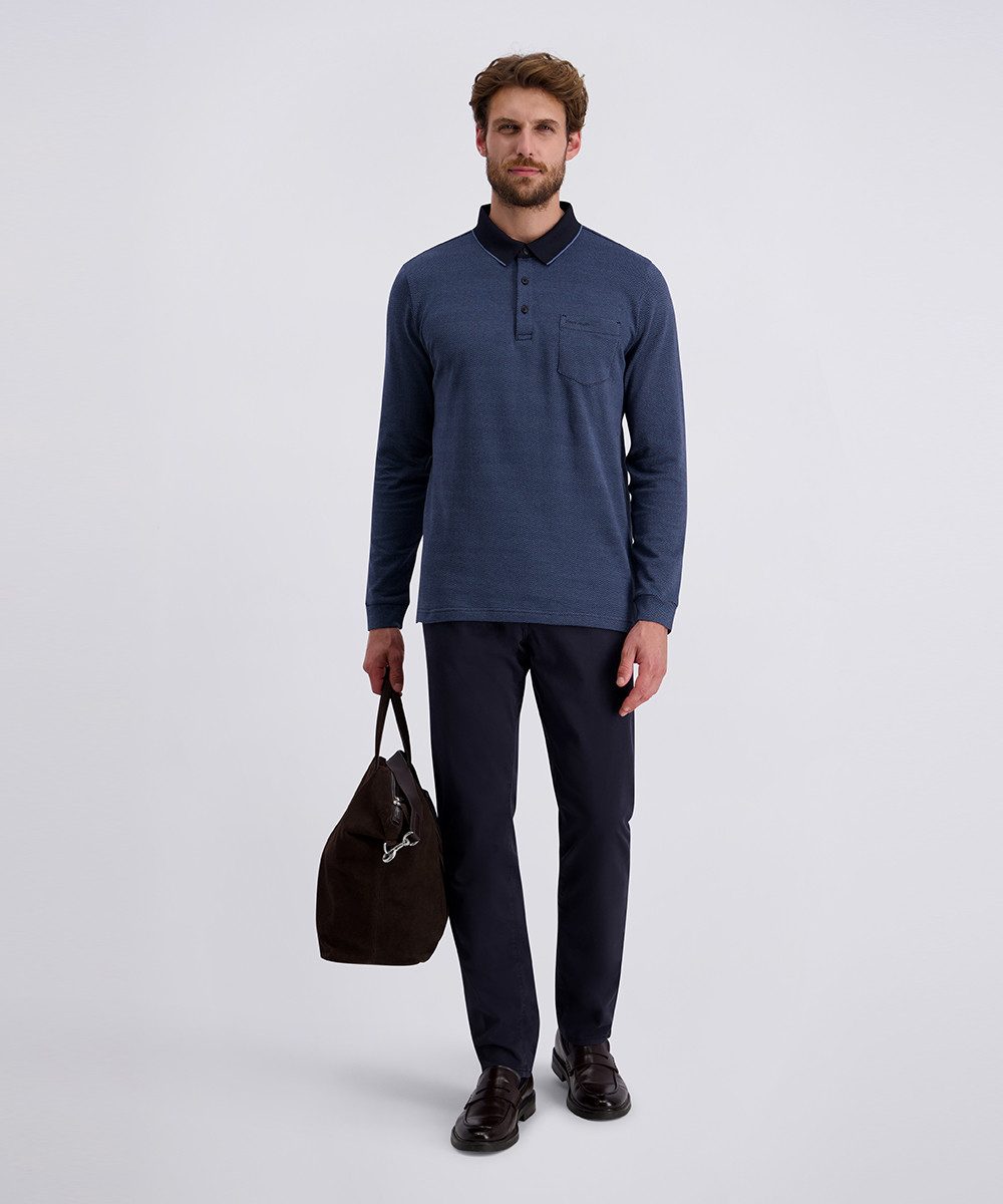 Pierre Cardin Poloshirt met lange mouwen