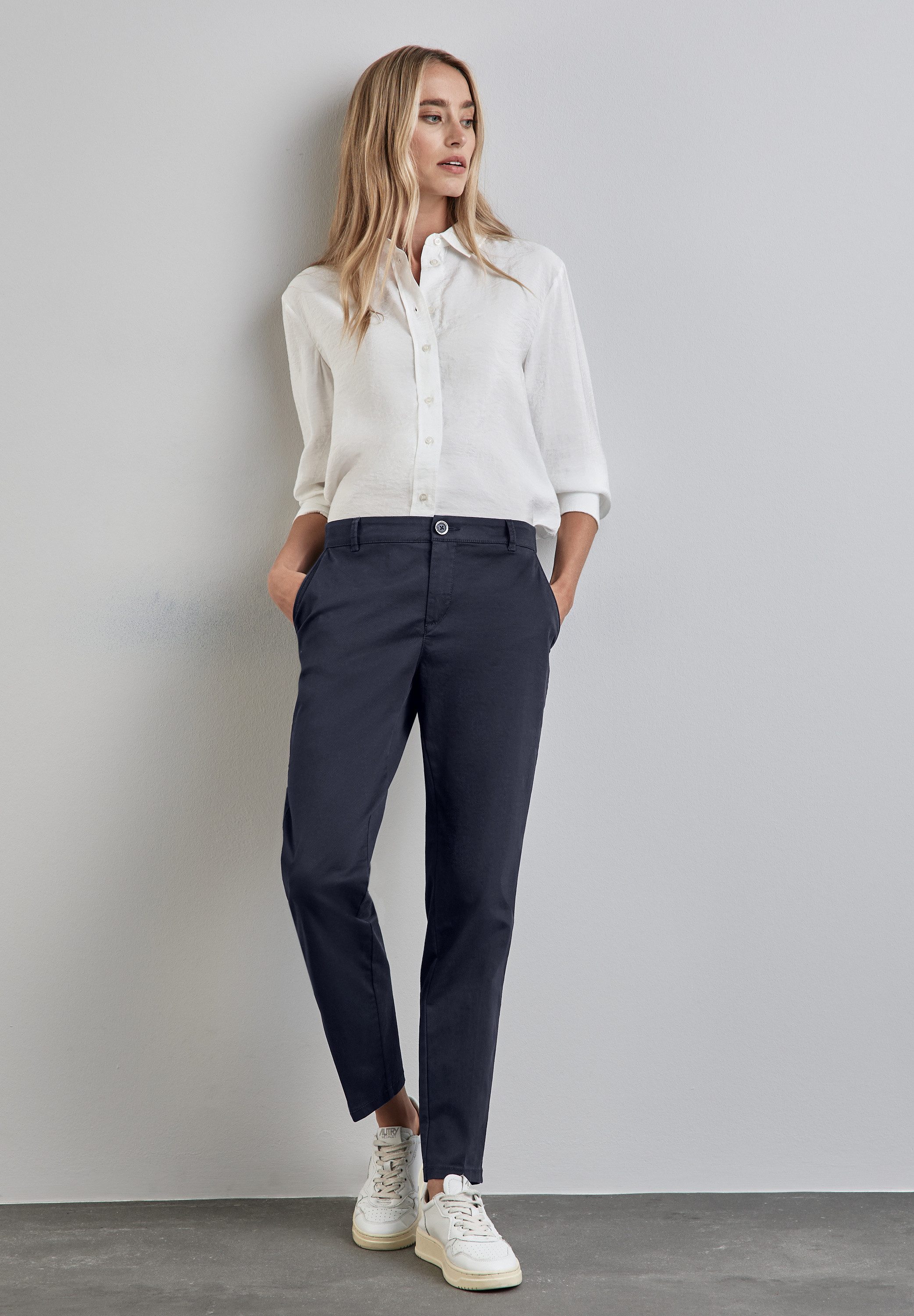 STREET ONE Chino met persplooien
