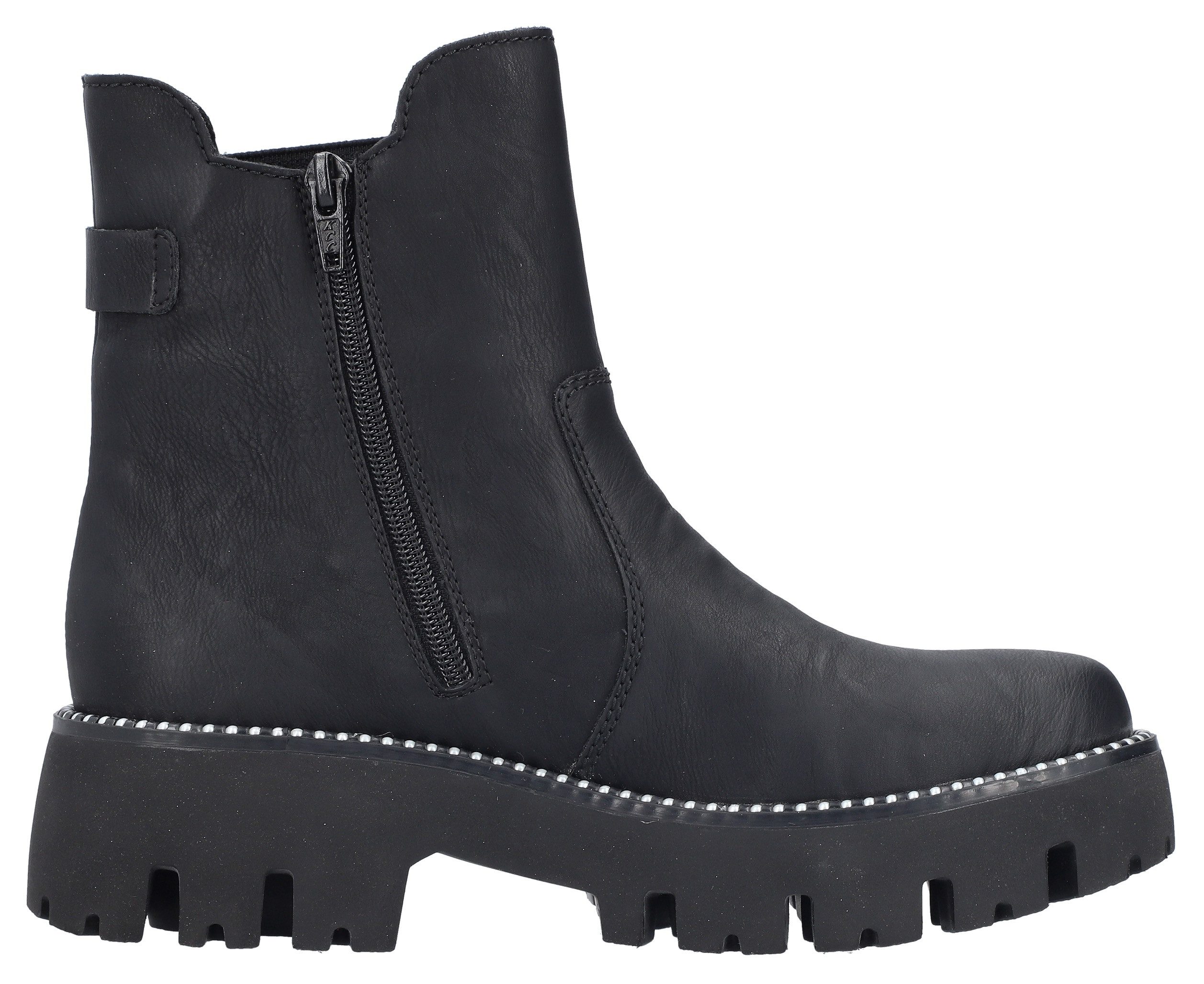 Rieker Chelsea-boots instappers enkellaars plateau met binnenrits