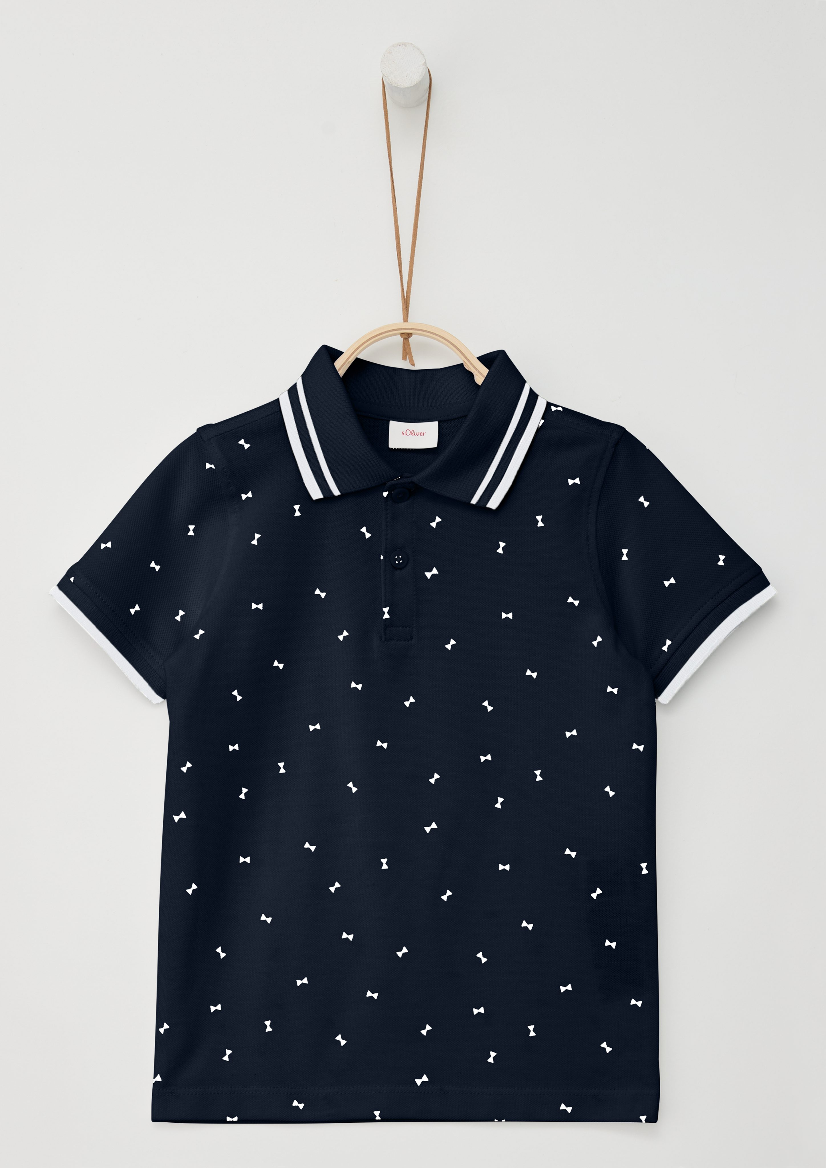 s.Oliver RED LABEL Junior Poloshirt met alloverprint voor jongens