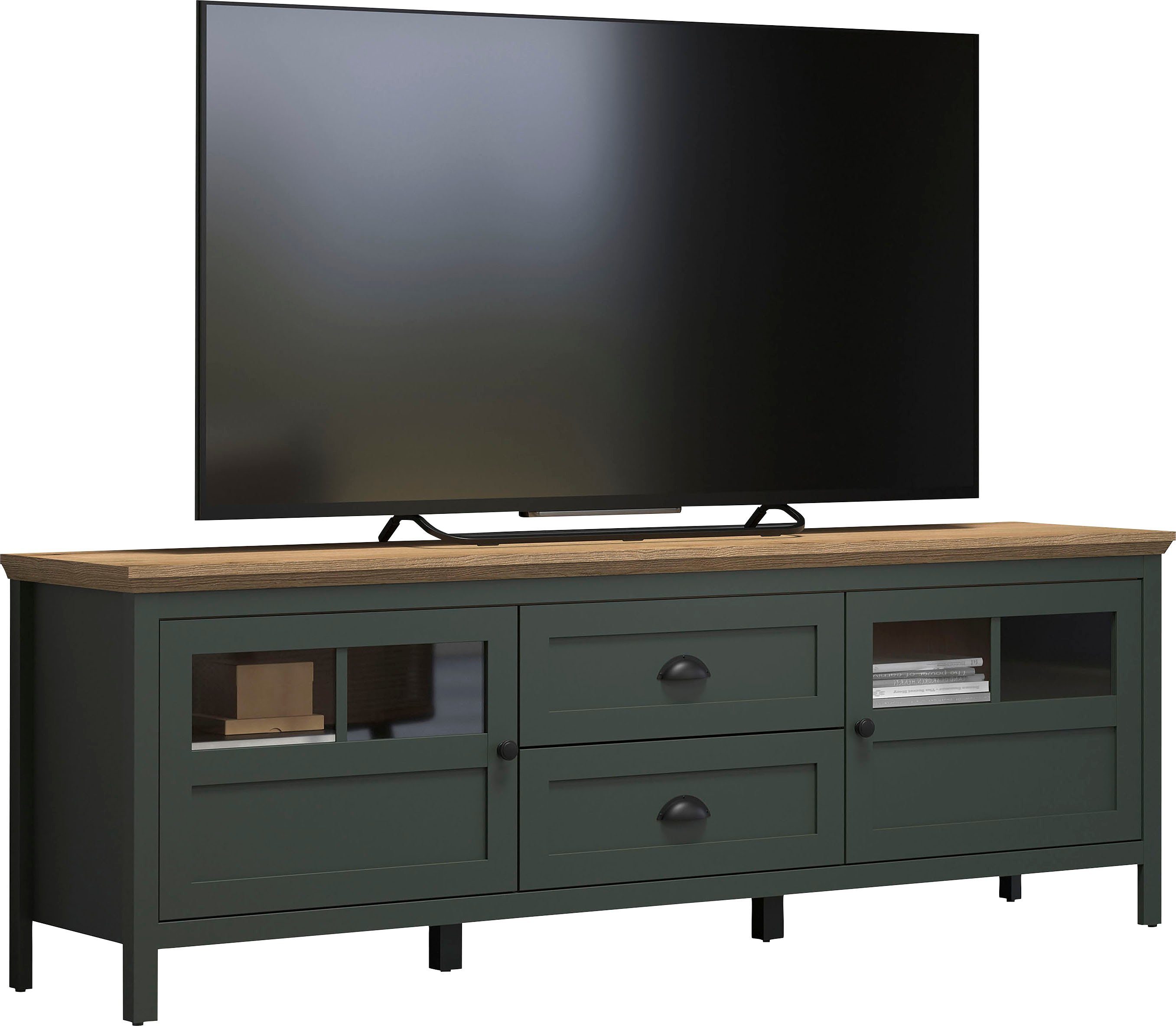 Home affaire Tv-meubel Vienna Lowboard met verlichting en volledig uittrekbare lade - B/D/H 184/45/64 cm (1 stuk)