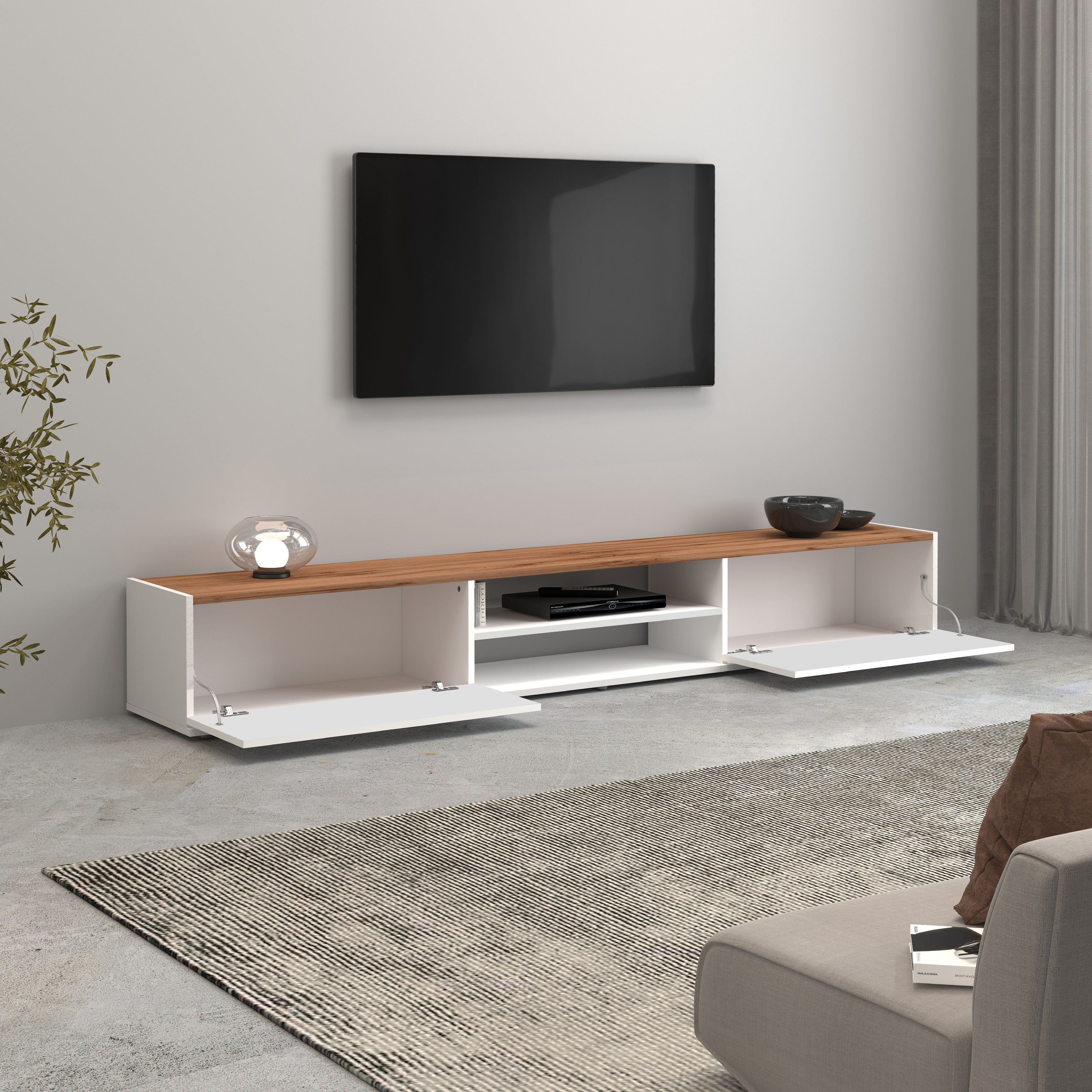 INOSIGN Tv-meubel Garda staand en hangend met 2 kleppen, 1 legplank, breedte 210 cm