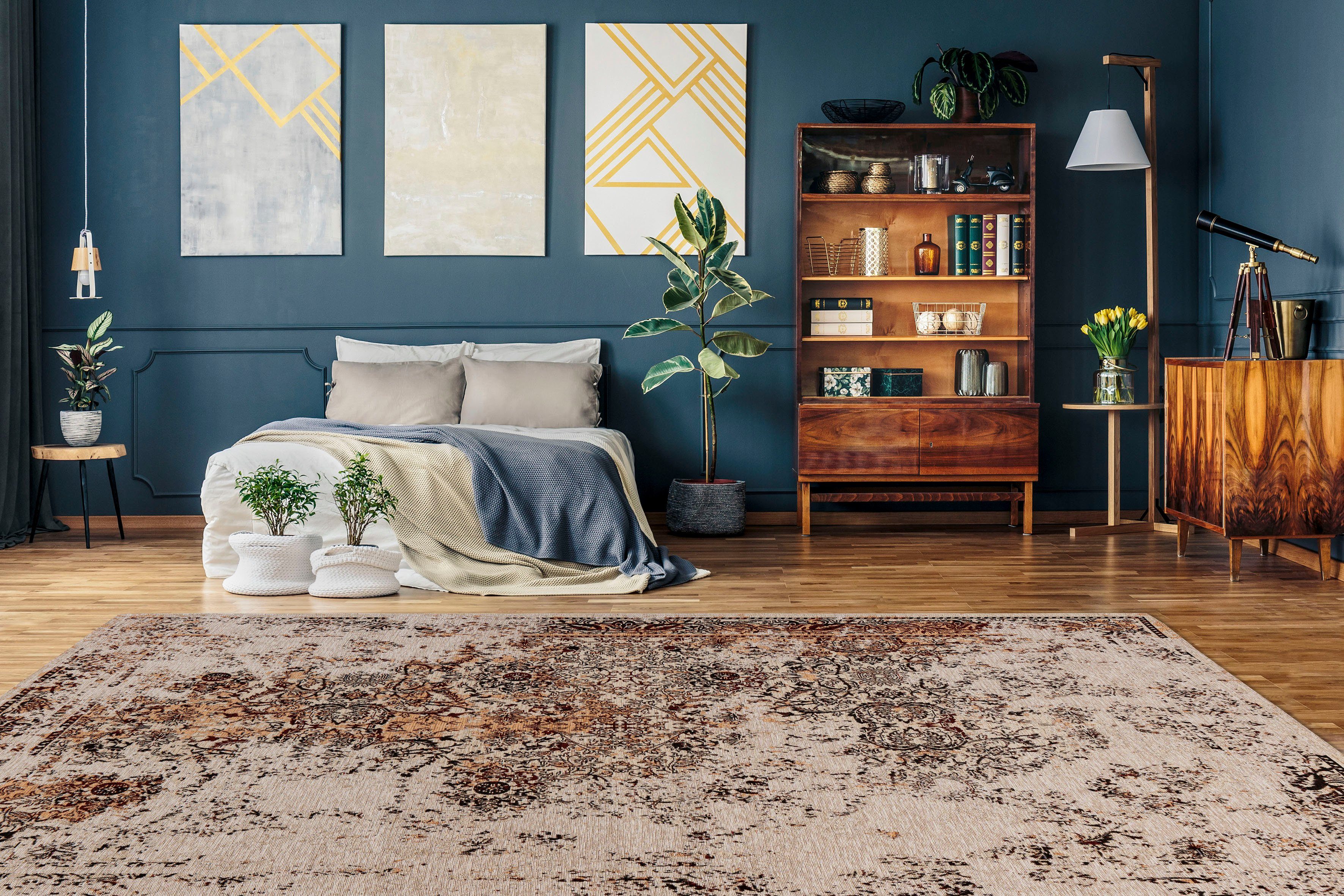 Padiro Vloerkleed Charme 725 Chenille vlakweefsel in vintage stijl