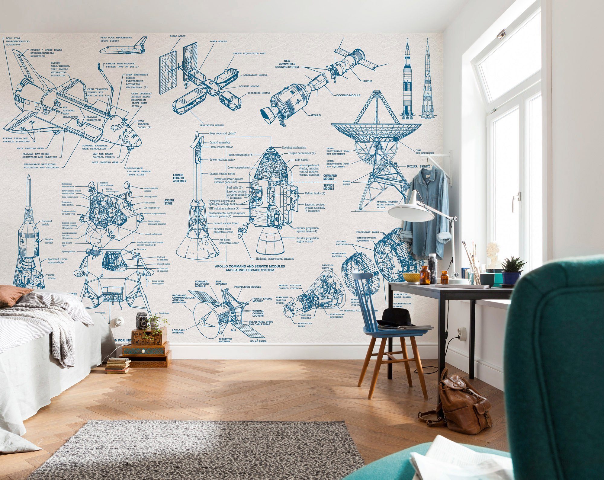 Komar Vliesbehang Digitale print vlies - Spacecraft Architecture - Afmeting 400 x 280 cm