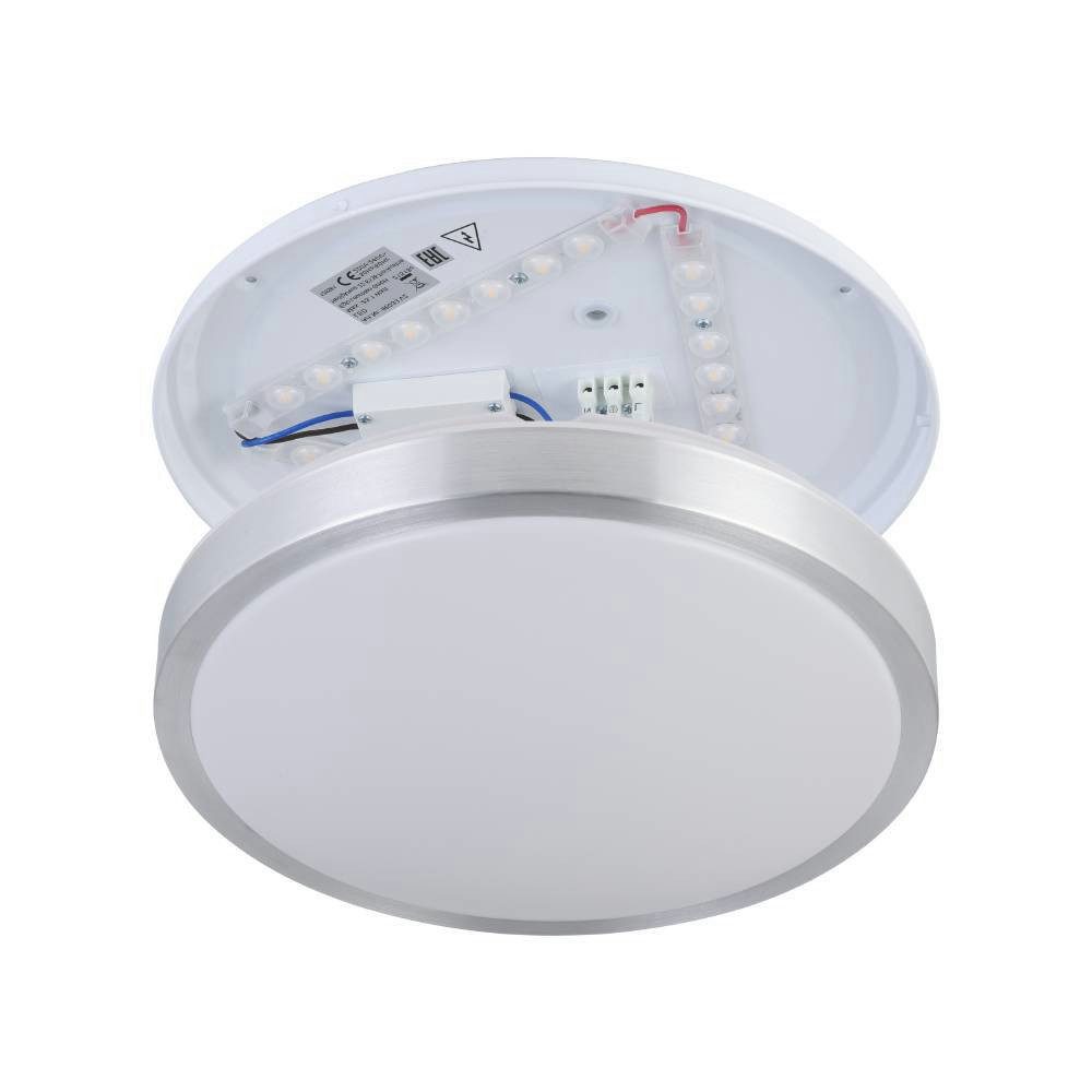 EGLO Led-plafondlamp COMPETA 1 plafondlamp, wit, nikkel-mat, rond, woonkamerlamp Plafondlamp, staal en kunststof, nikkel mat, wit, Ø: 32,5 cm (1 stuk)