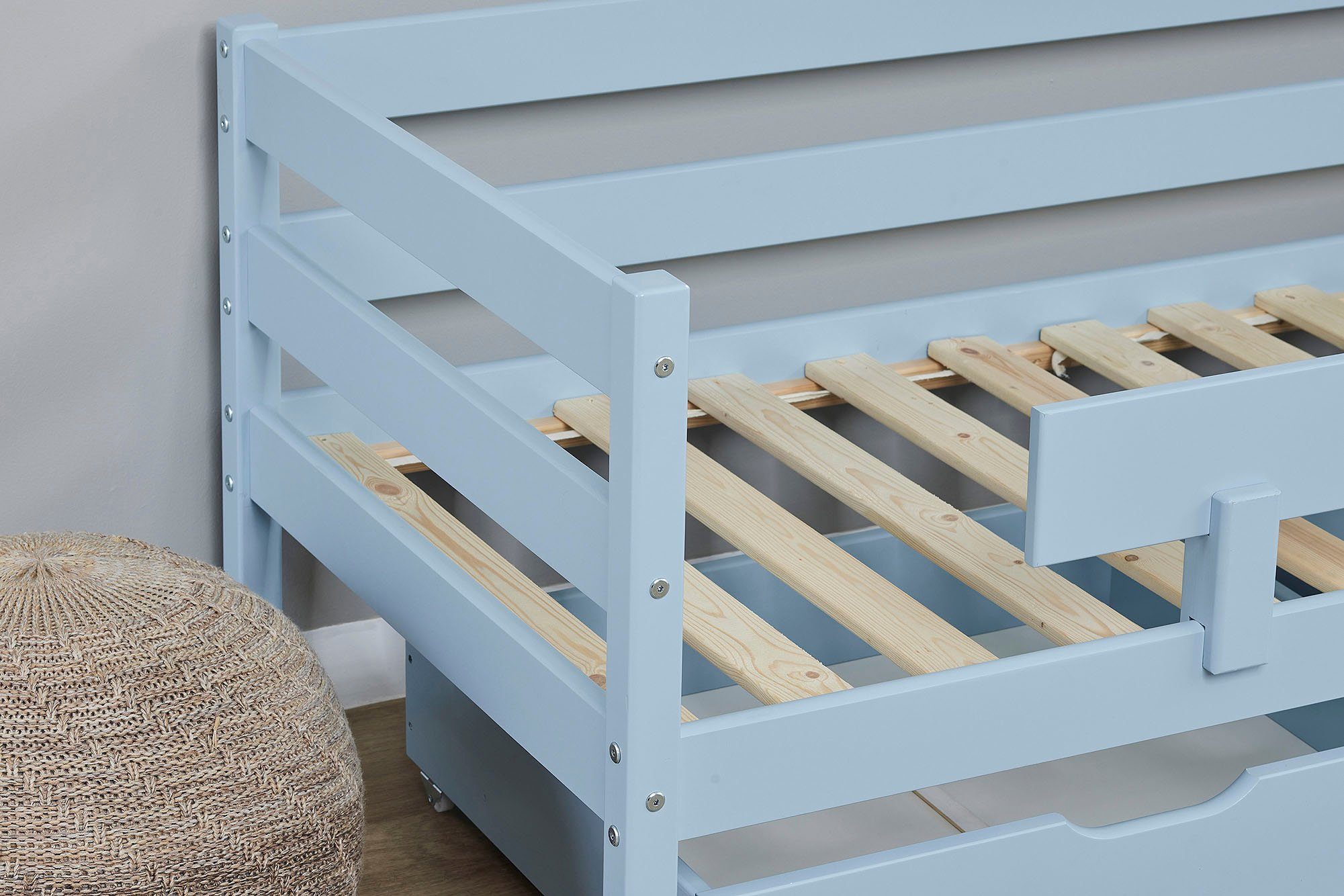 Hoppekids 1-persoonsledikant ECO Comfort kinderbed, massief grenenhout, tienerbed inclusief lattenbodem (set)