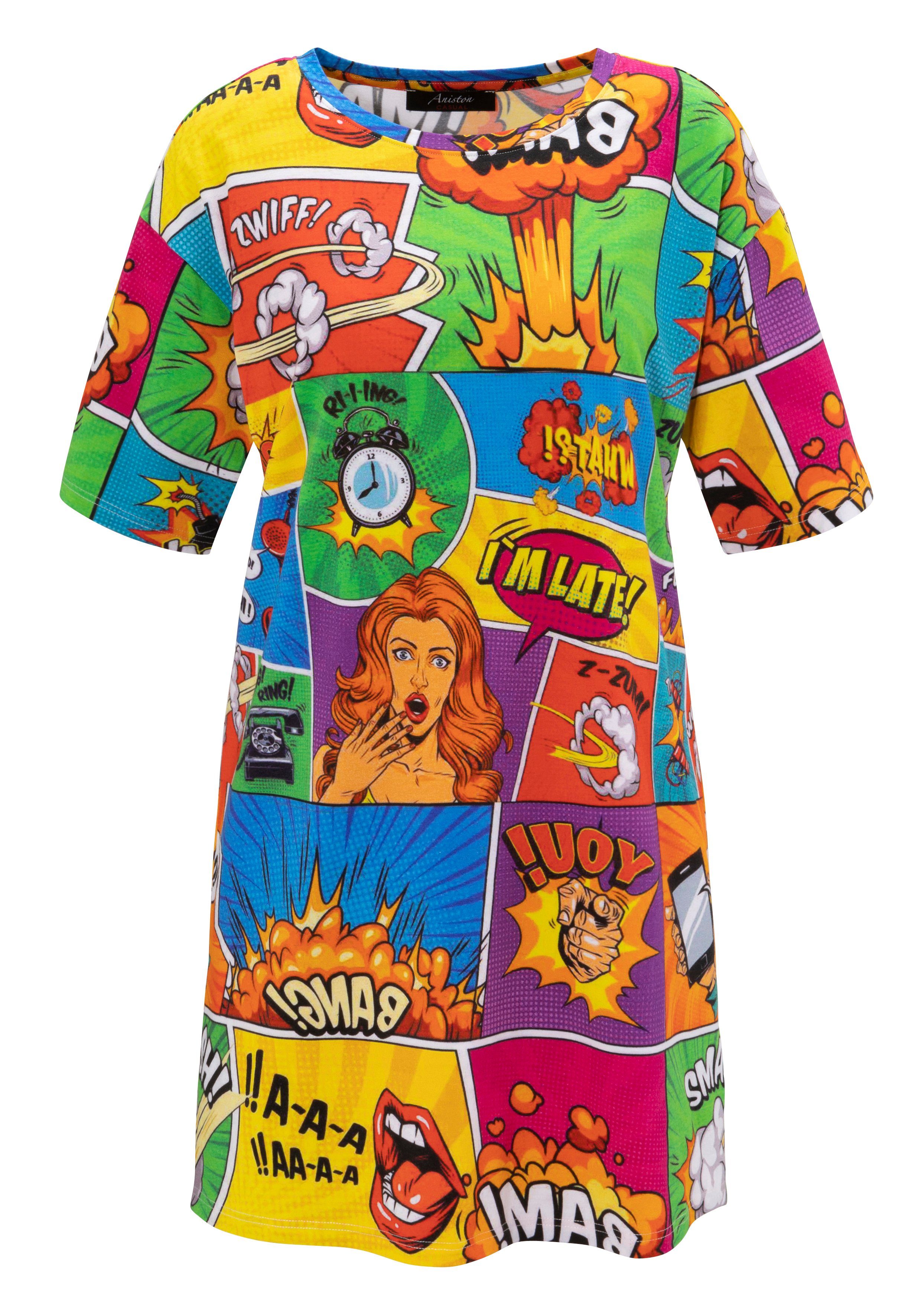 Aniston CASUAL Mini-jurk met coole comic-drukken