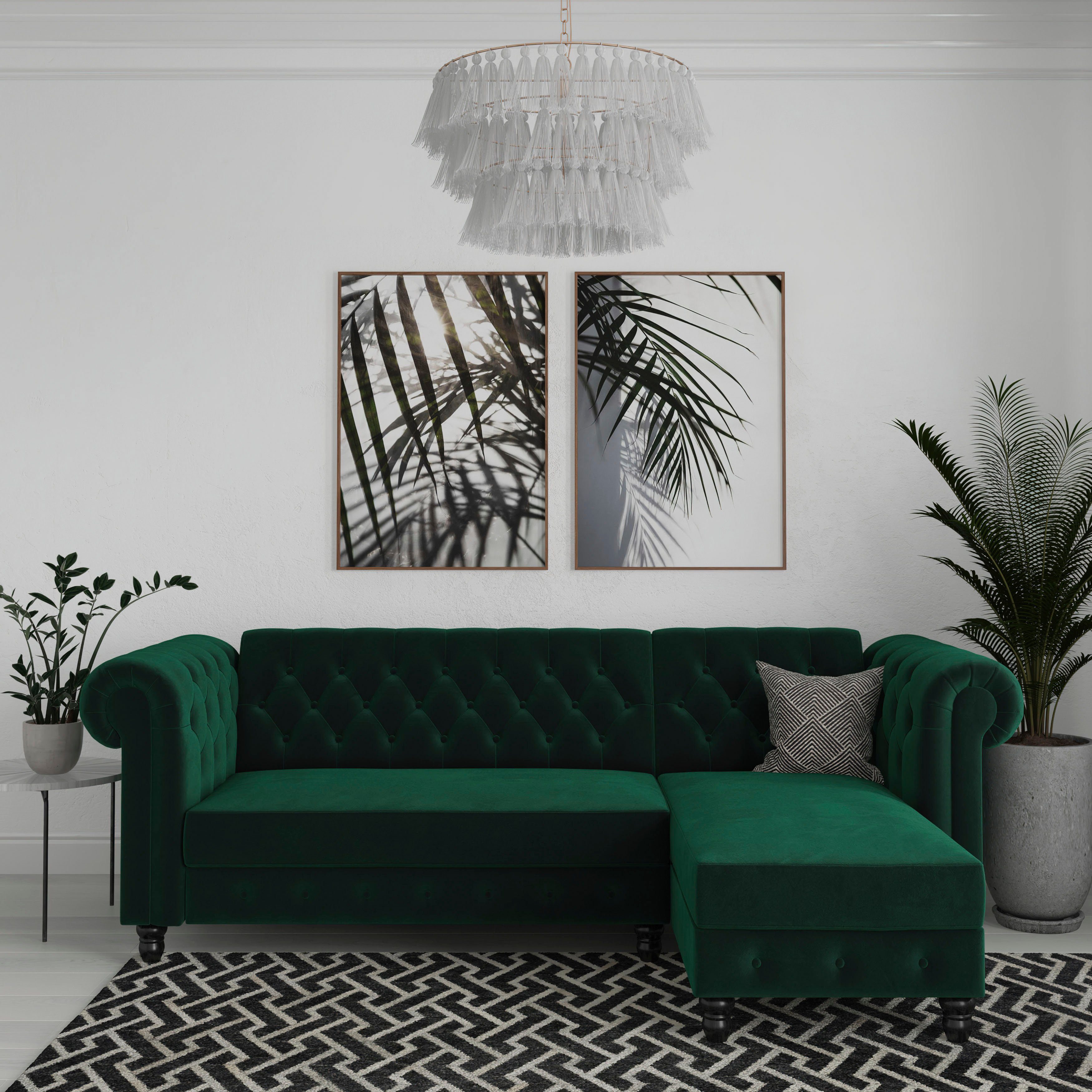 Dorel Home Hoekbank Felix, L-model, 241 cm (ligoppervlak108x195 cm), récamier verwisselbaar,