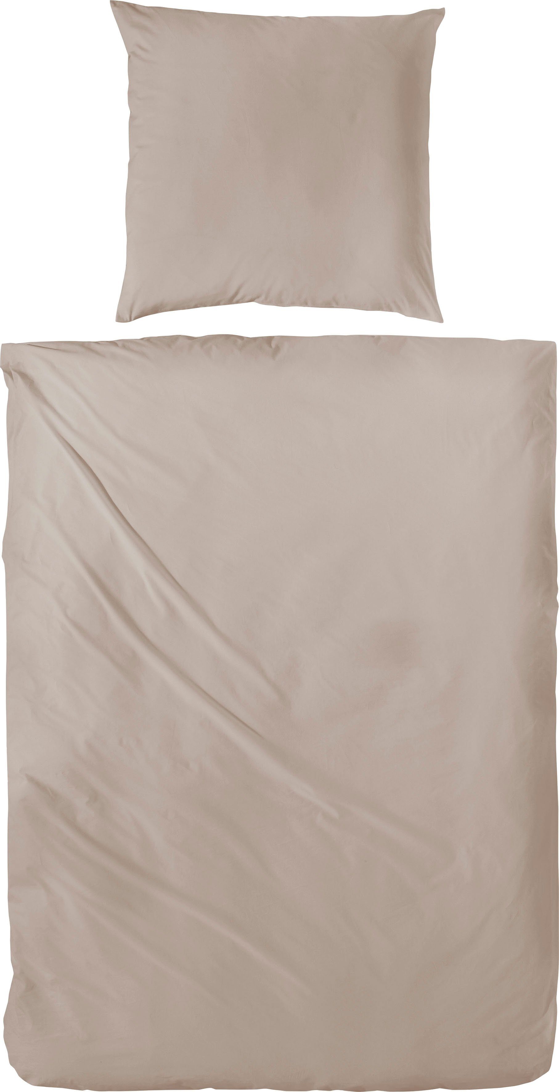 Primera Overtrekset Uni luxe-satijn in mt. 135x200, 155x220 of 200x200 cm Dekbedovertrek van katoen, unikleurige dekbedovertrek met ritssluiting