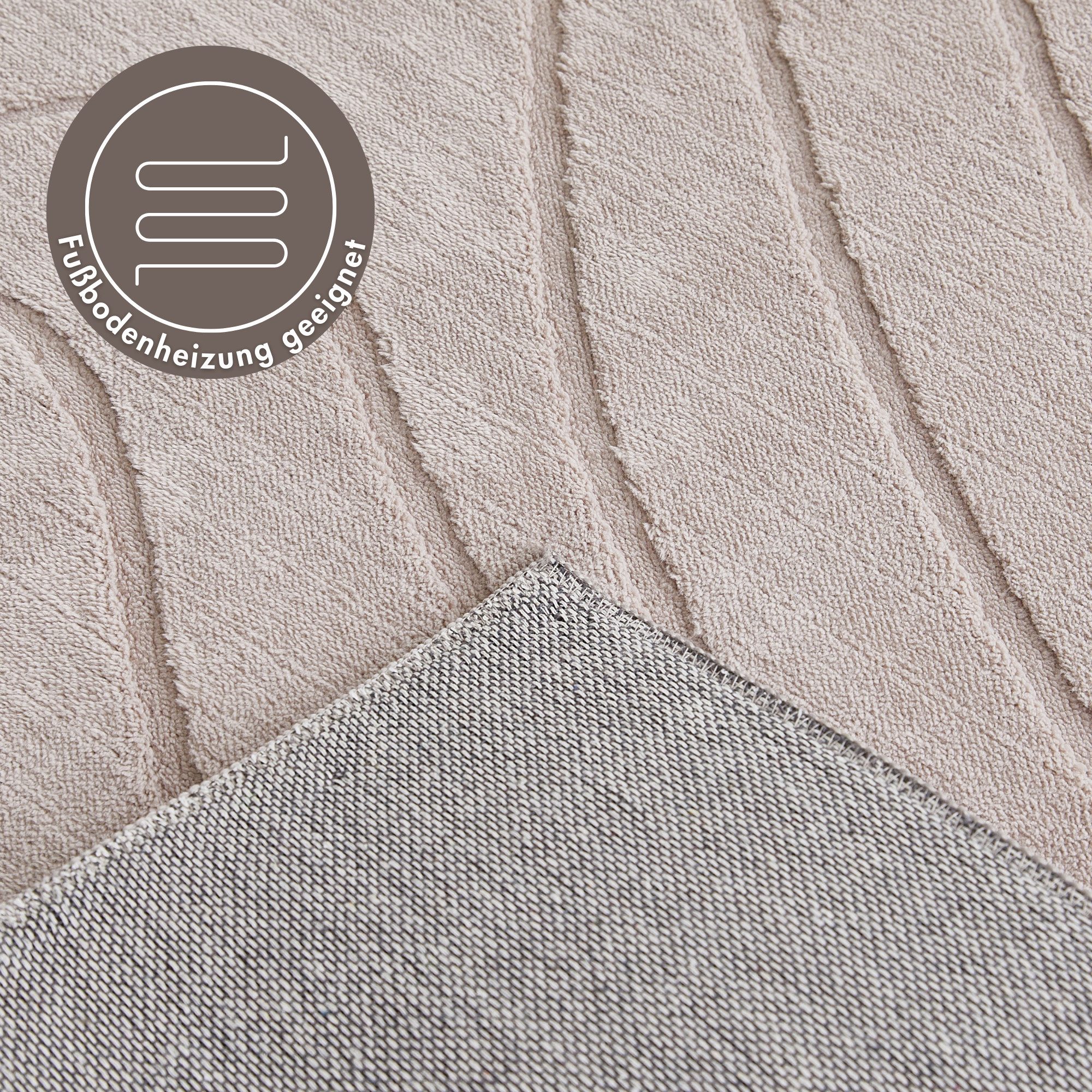 Andiamo Vloerkleed DALE Uni kleuren, hoog-laag structuur, carving-effect, woonkamer