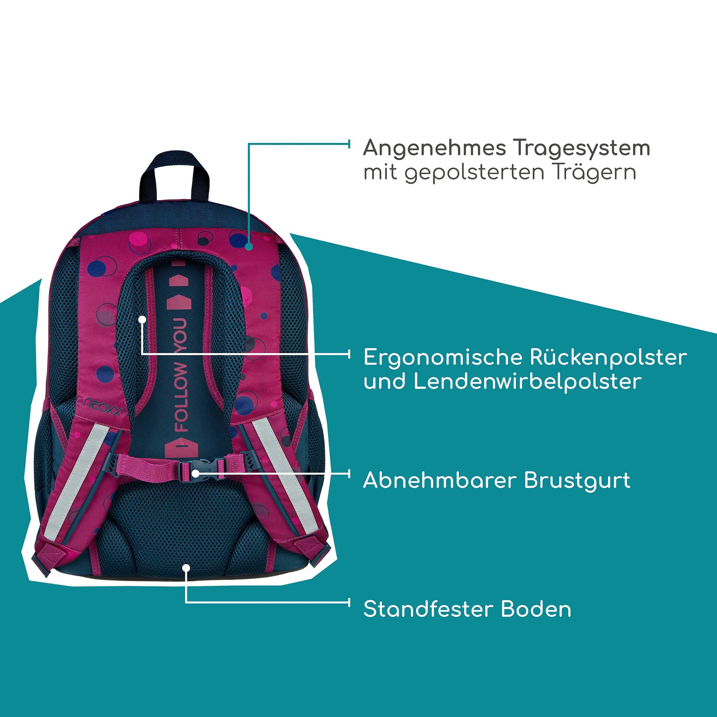 neoxx Schoolrugzak Flow, Bubble me around gedeeltelijk van gerecycled materiaal