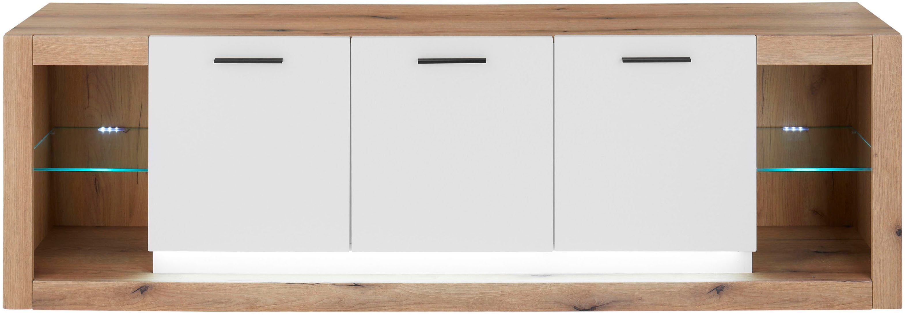INOSIGN Tv-meubel Brixen, moderne TV-kast, commode in eik Evoke decor met wit Metalen grepen, voldoende opbergruimte, veelzijdig toepasbaar