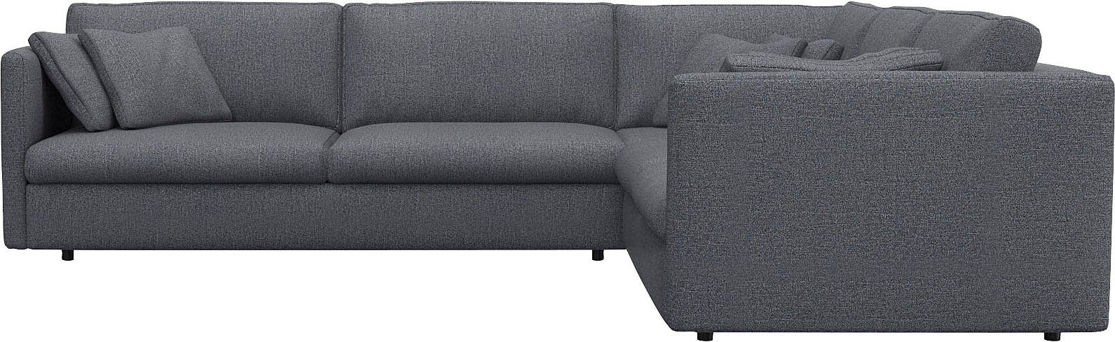 FLEXLUX Hoekbank Lovane, elegant en tijdloos, comfortabel, L-vorm Zacht en zeer comfortabel, grote zitdiepte op koudschuim, inclusief sierkussen