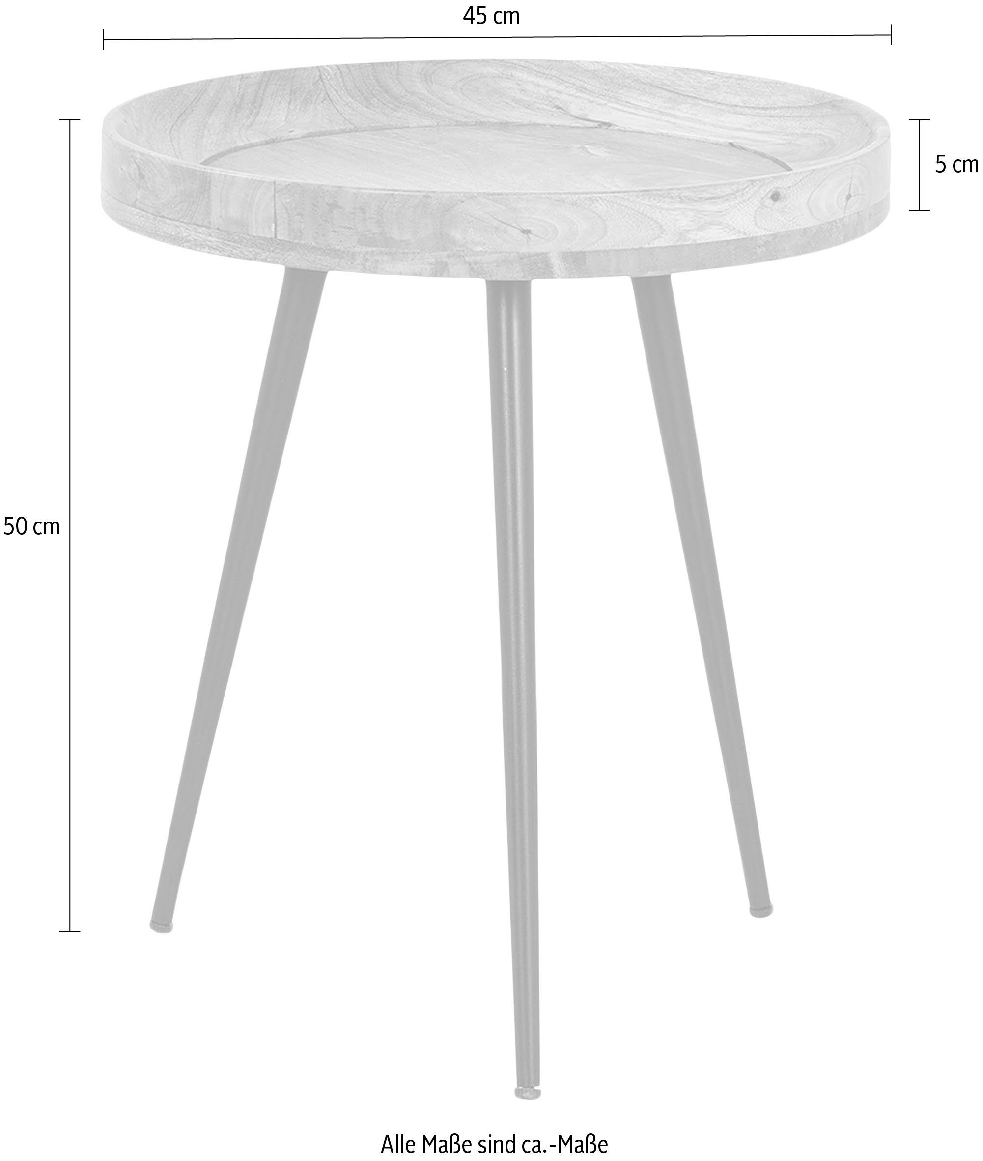 byLIVING Bijzettafel AVA Massief rond tafelblad, diameter 38 of 45 cm