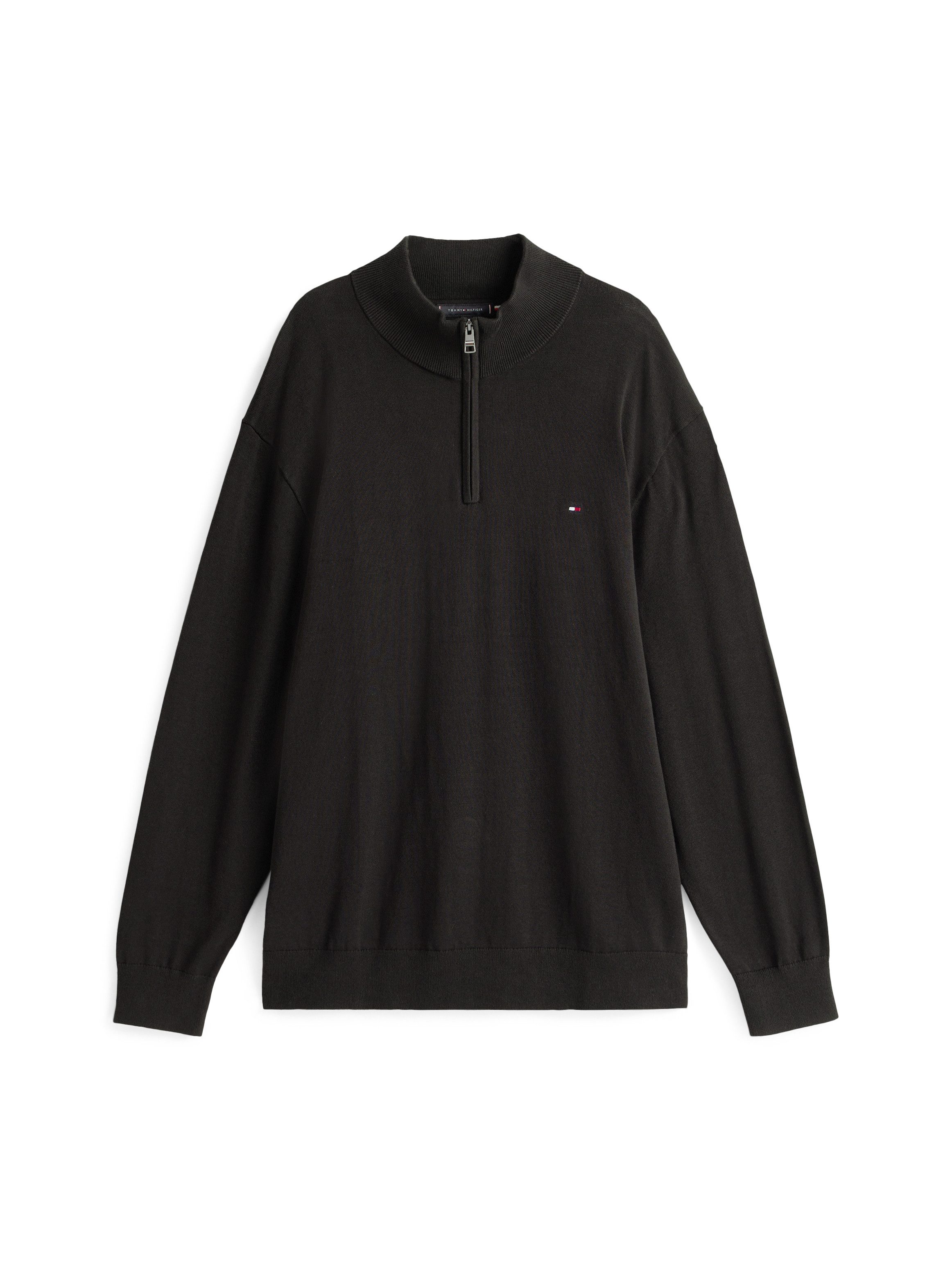 Tommy Hilfiger Trui met staande kraag BT-ESSENTIAL COTTON ZIP MOCK-B