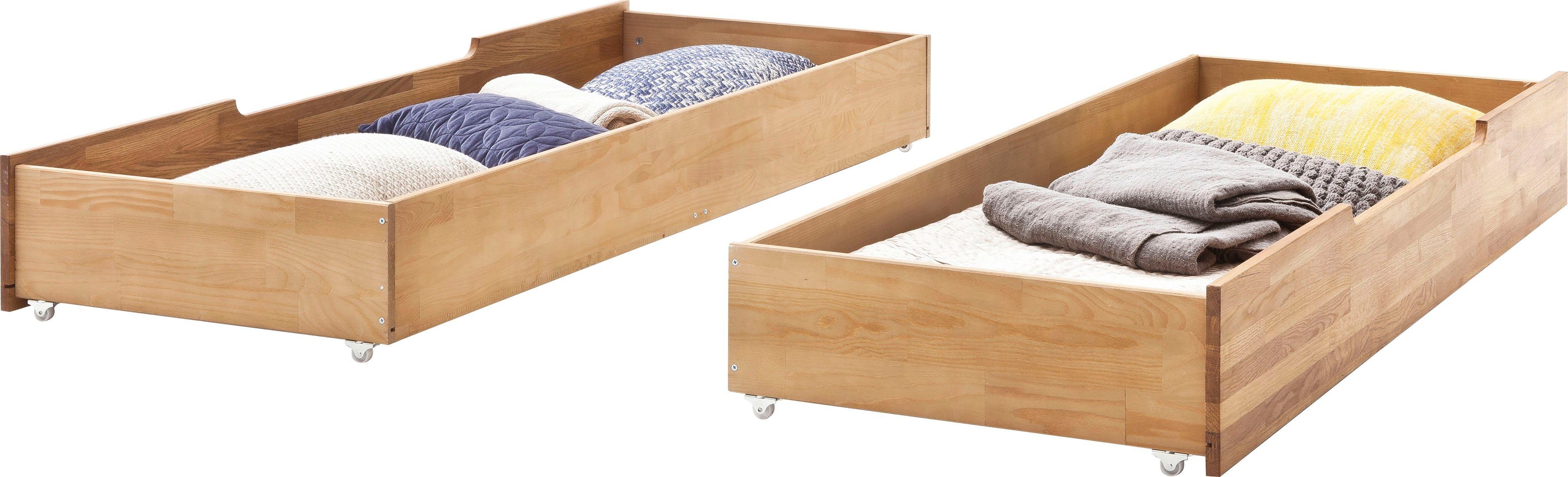 Home affaire Bedlade Tommy van massief wildeikenhout, in verschillende breedten toebehoren voor kinderbedden beige