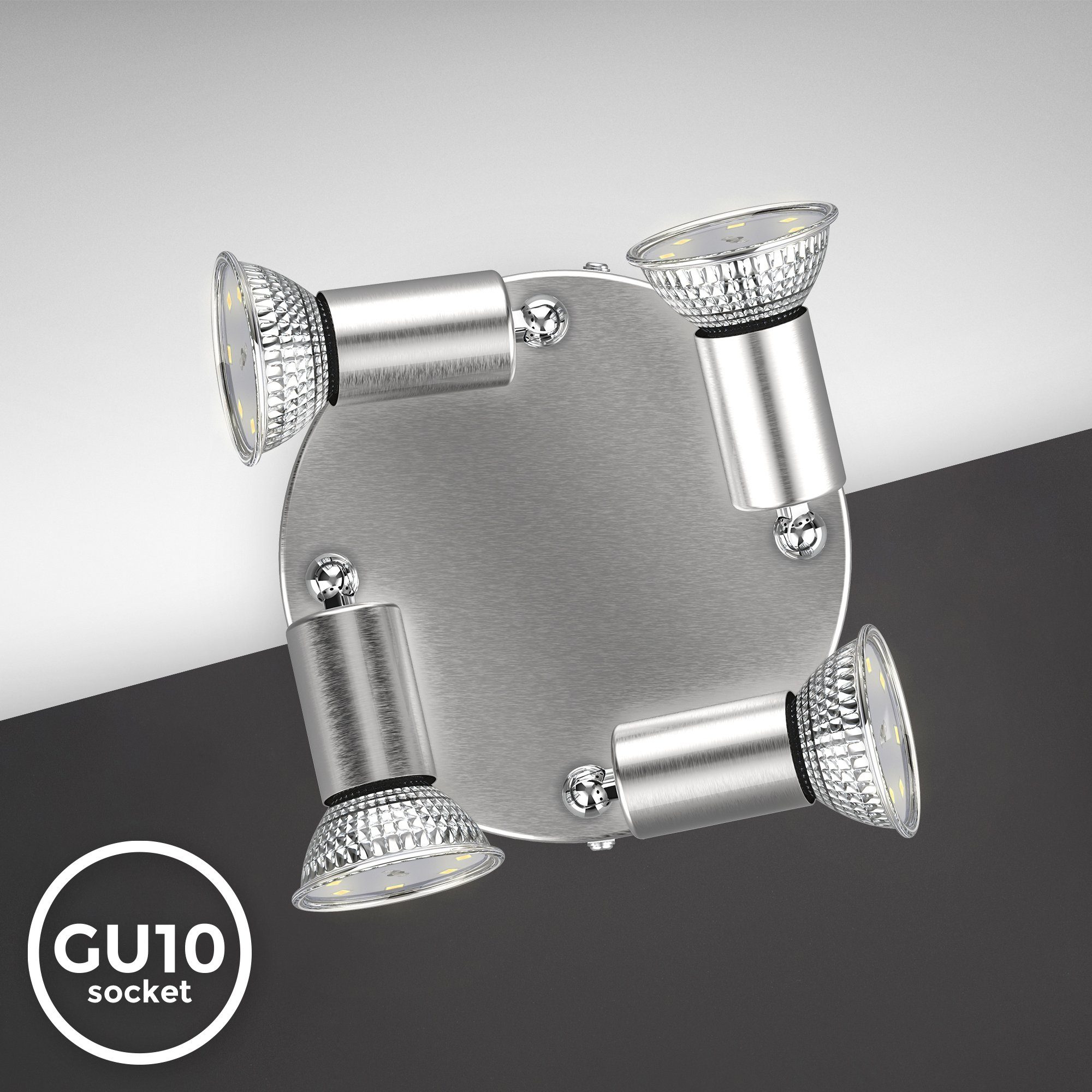 B.K.Licht Plafondspotje draaibare led plafondlamp, incl. lichtbron, warmwit, rond (1 stuk)