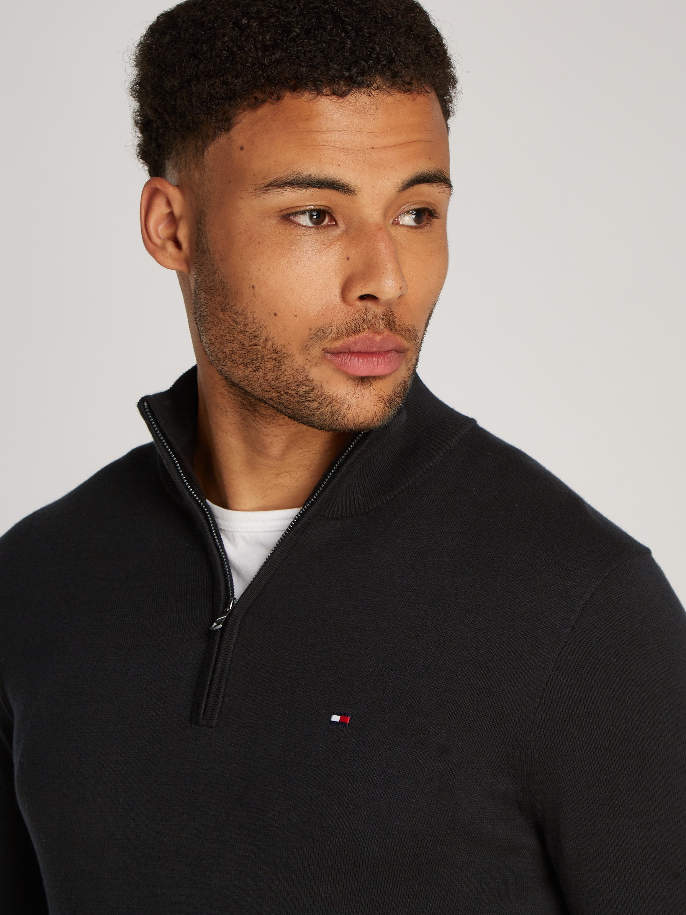 Tommy Hilfiger Schipperstrui ESSENTIAL COTTON ZIP MOCK