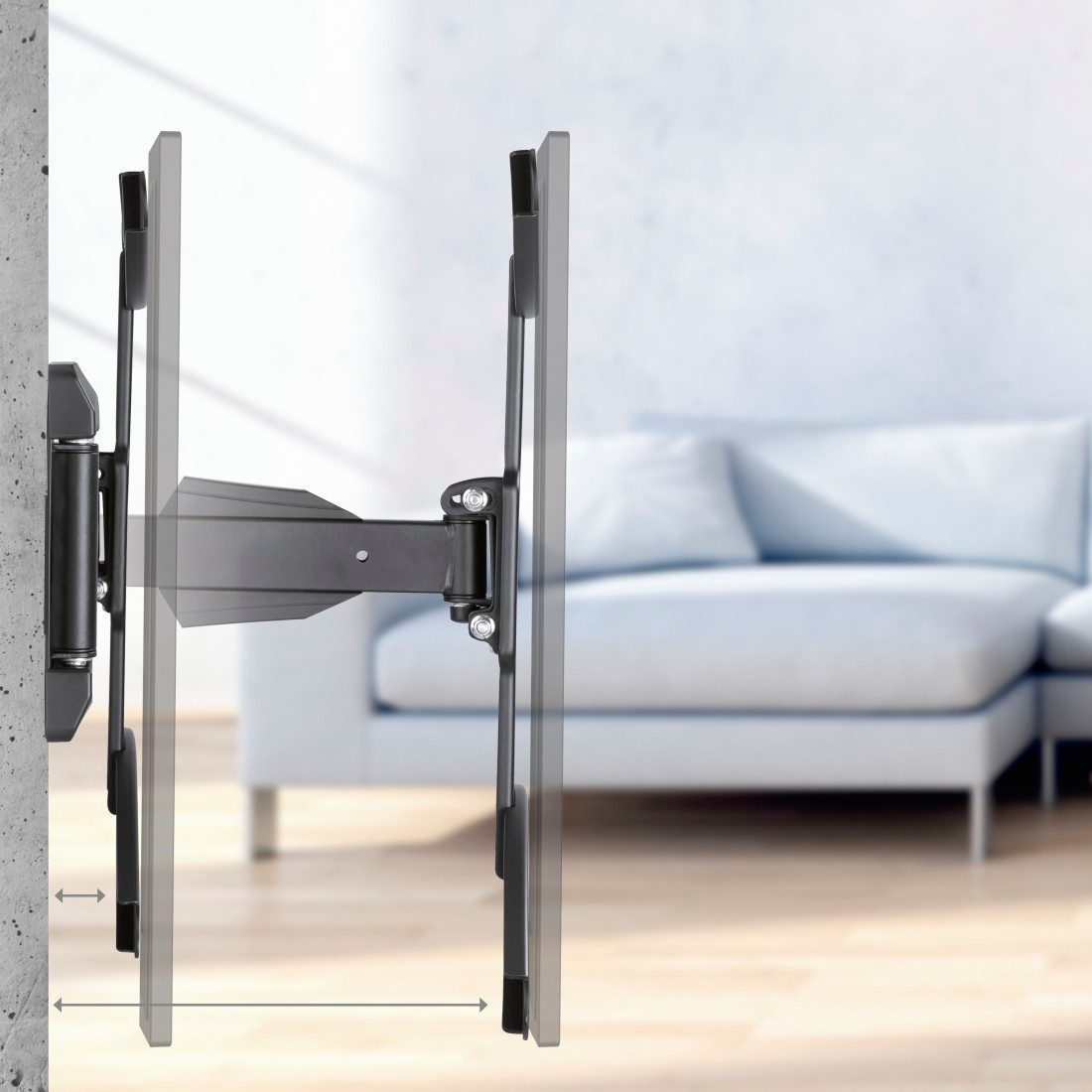 Hama Tv-wandhouder Wandbeugel (kantelbaar, draaibaar, uitschuifbaar, 32"- 65", VESA400x400)