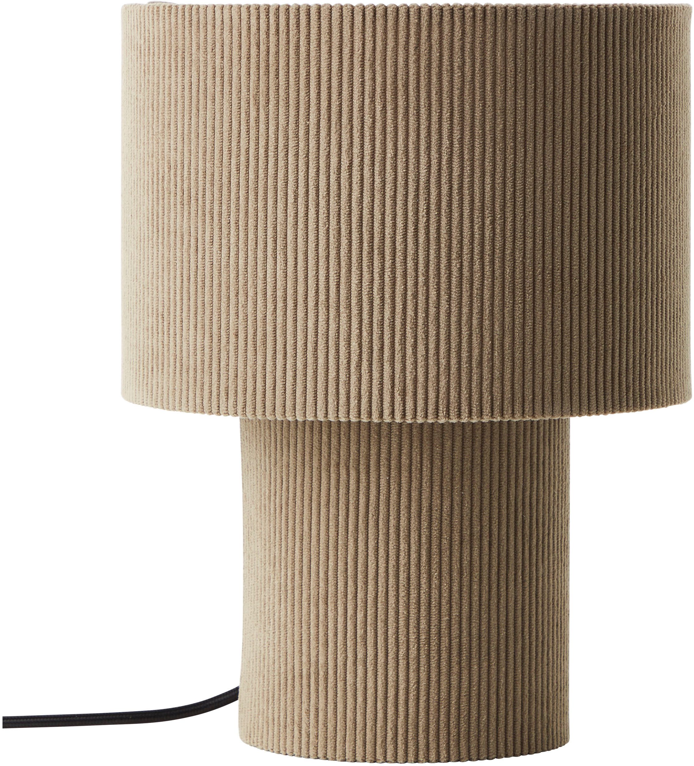 LeGer Home by Lena Gercke Tafellamp Kathleen cordlamp Cordstof, H 30 cm, Ø 23 cm, E27, cord, stoflamp, tafellamp (1 stuk)