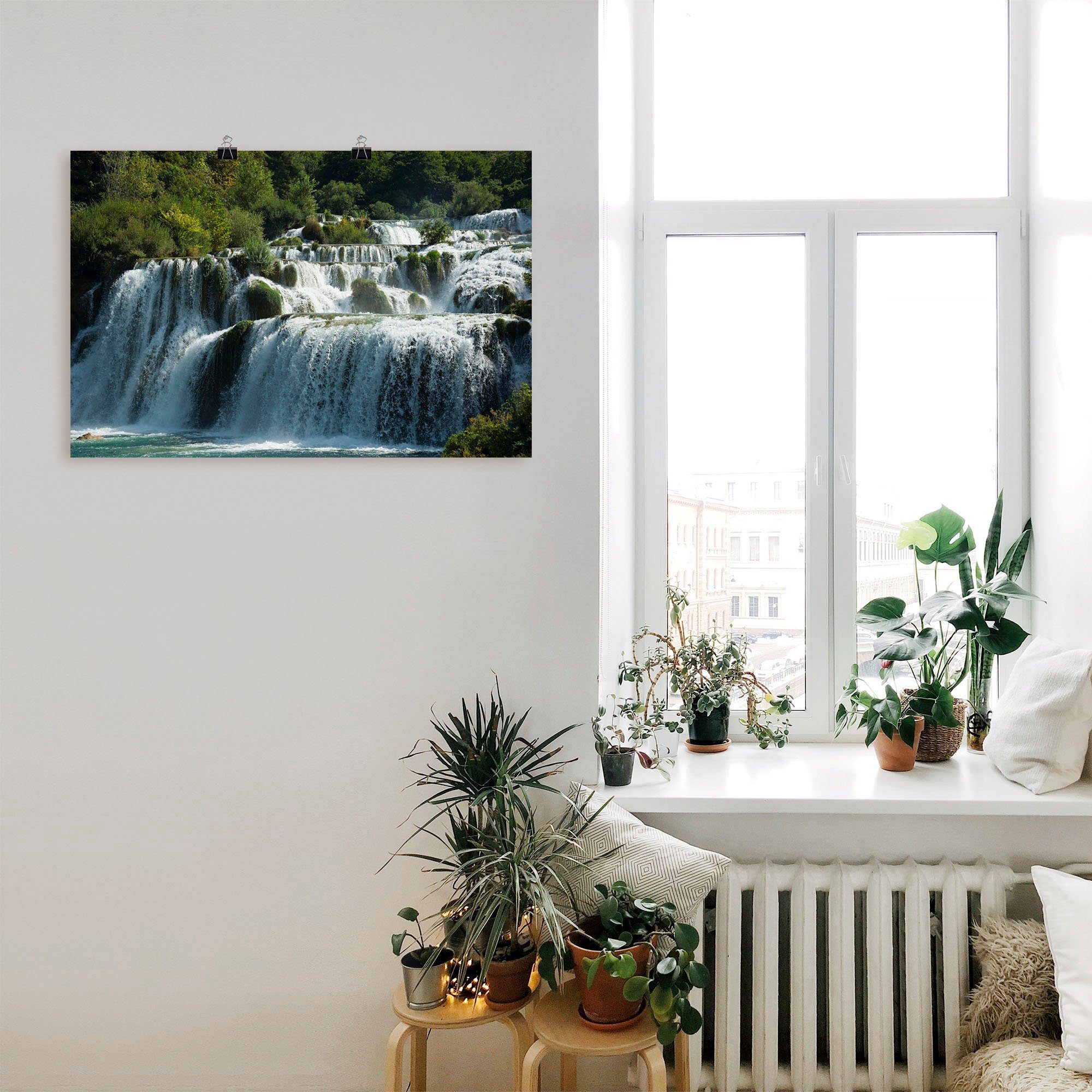 Artland Artprint Krka watervallen als artprint op linnen, poster in verschillende formaten maten