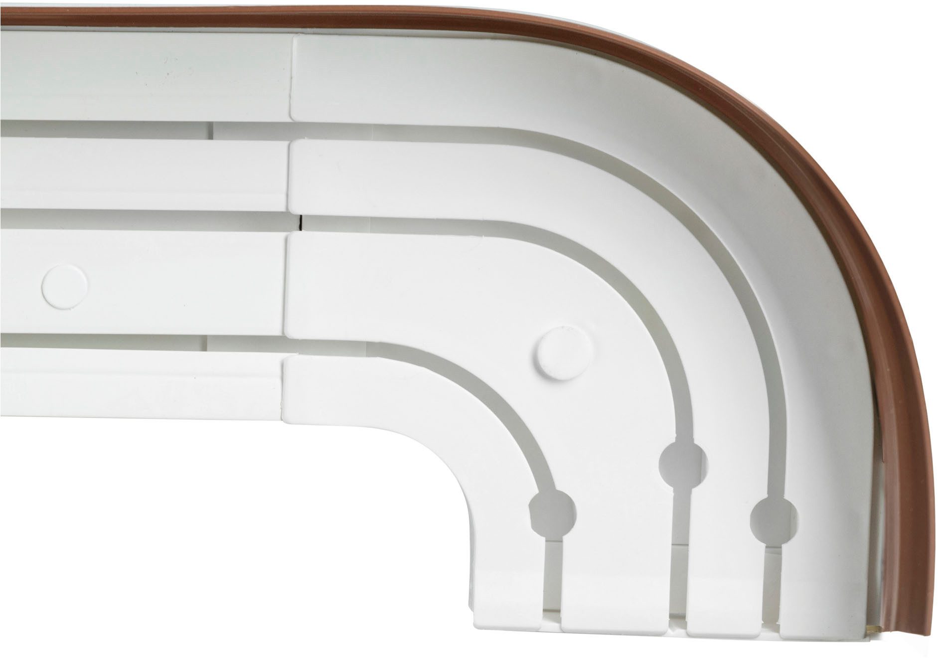 SN DECO GROUP Gordijnrail SH3 Set 3-lijn, incl. ronde bogen, afdekplaat 5 cm, voorgeboord, binnenloop (1 stuk)
