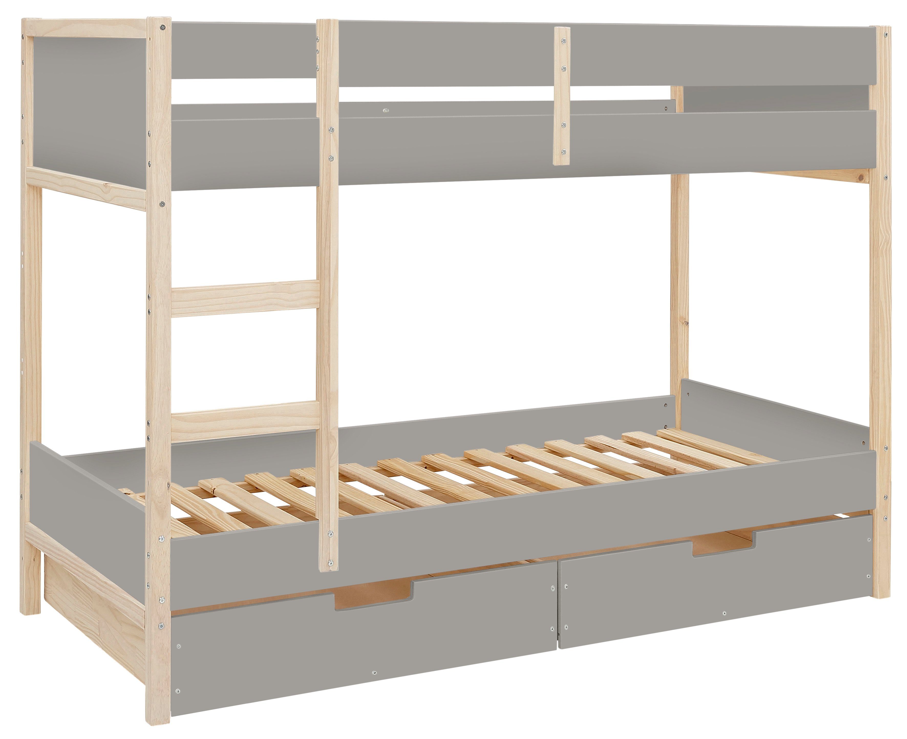 Lüttenhütt Stapelbed Janne Grenenhout, stapelbed, inclusief houten ladder, ligoppervlak 90x200 cm